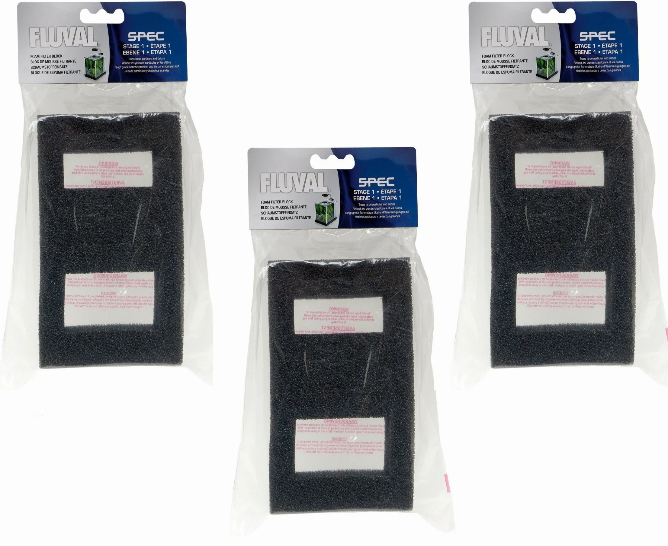 Fluval SPEC - Bloque de filtro de espuma de repuesto (paquete de 3)