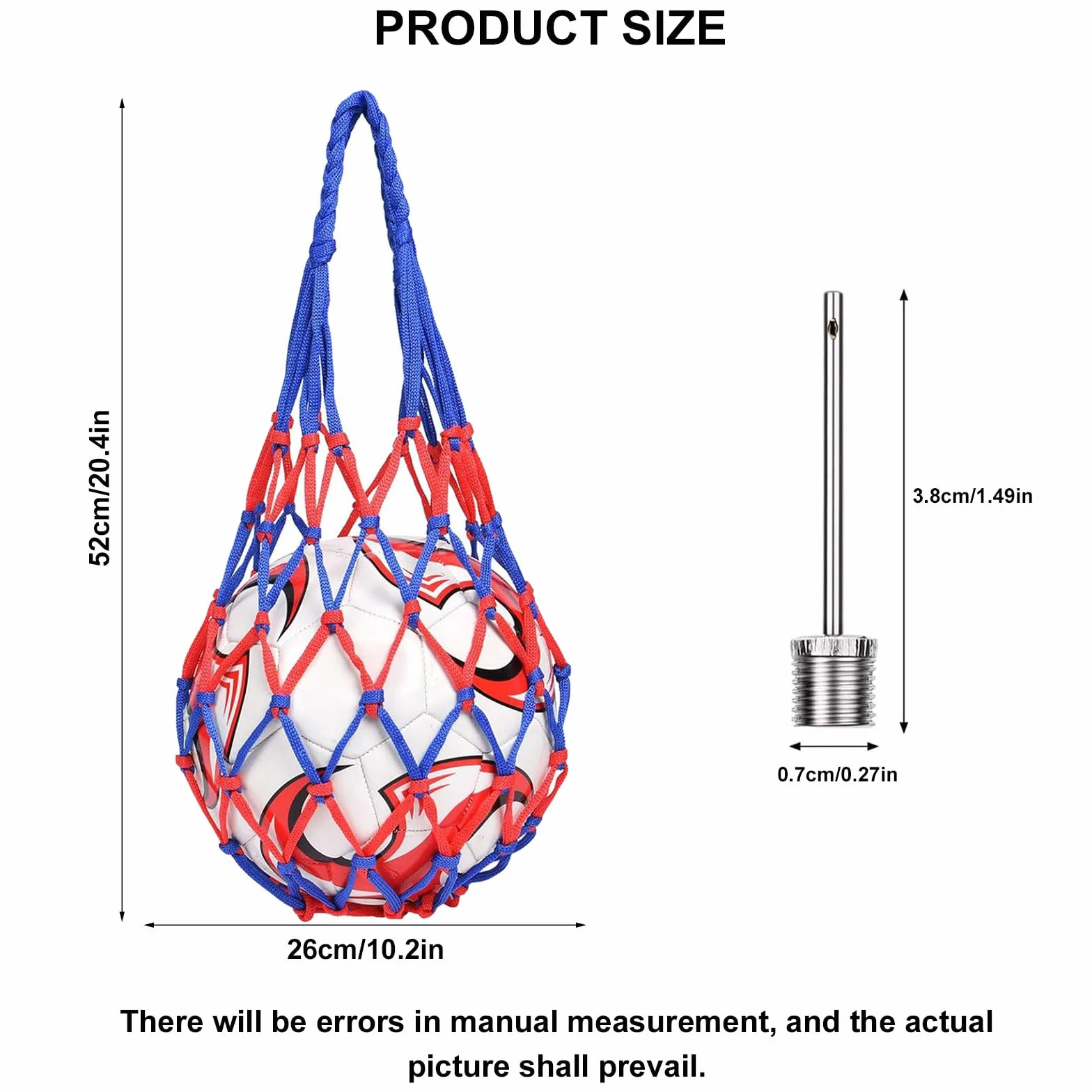 KARELLS Bolsa de Red de Nylon para Pelotas de Fútbol, 2 Piezas