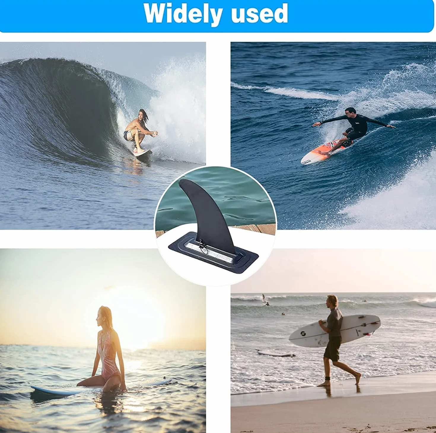 Aleta Paddle Surf Universal Removible Nylon Seguro Reforzado para Tabla SUP Accesorios