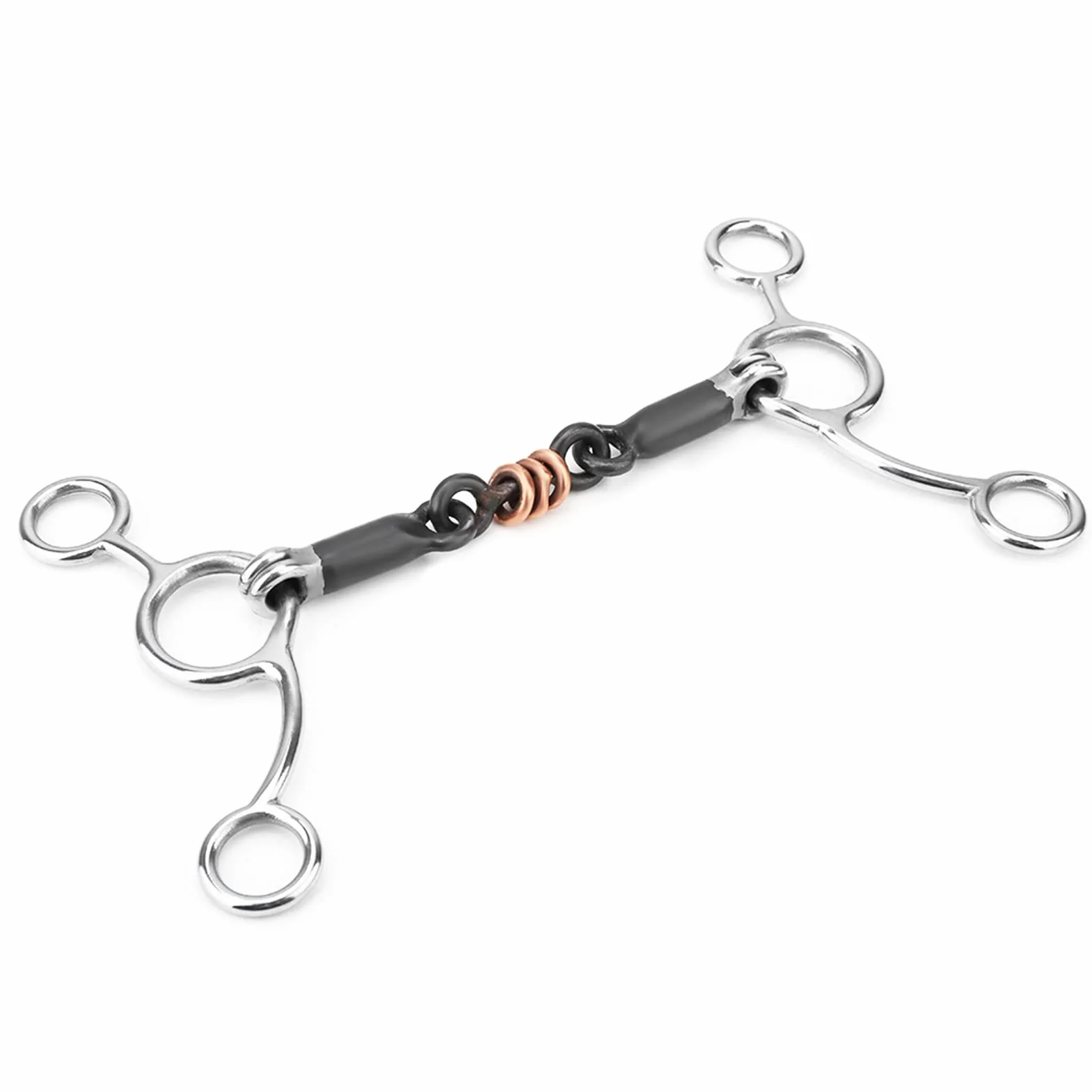 Mordaza de Caballo barrel racing horse bit Broca de Mordaza de Acero Inoxidable con Anillo Suelto Ecuestre con Boca de Acero Negro barrel racing horse Losse ring