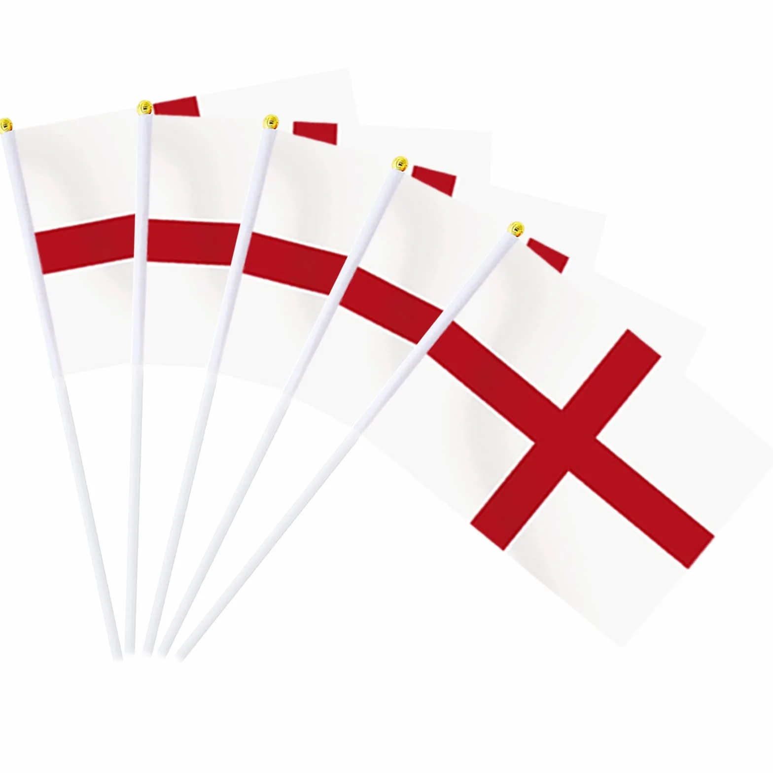 AhfuLife Bandera de Mano Inglaterra 15 Piezas 30cm Palo para Decoraciones Deportivas
