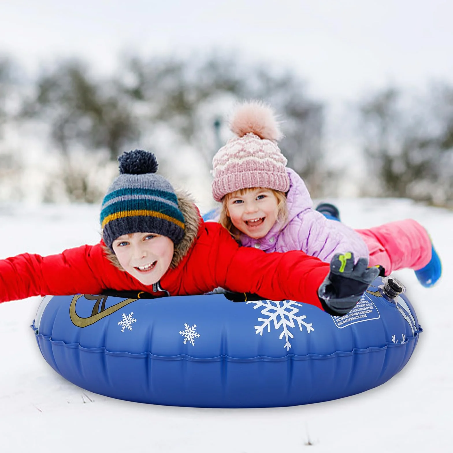 Trineo inflable de nieve Gukasxi Trineo para niños adultos con asas grueso para invierno patinaje esquí
