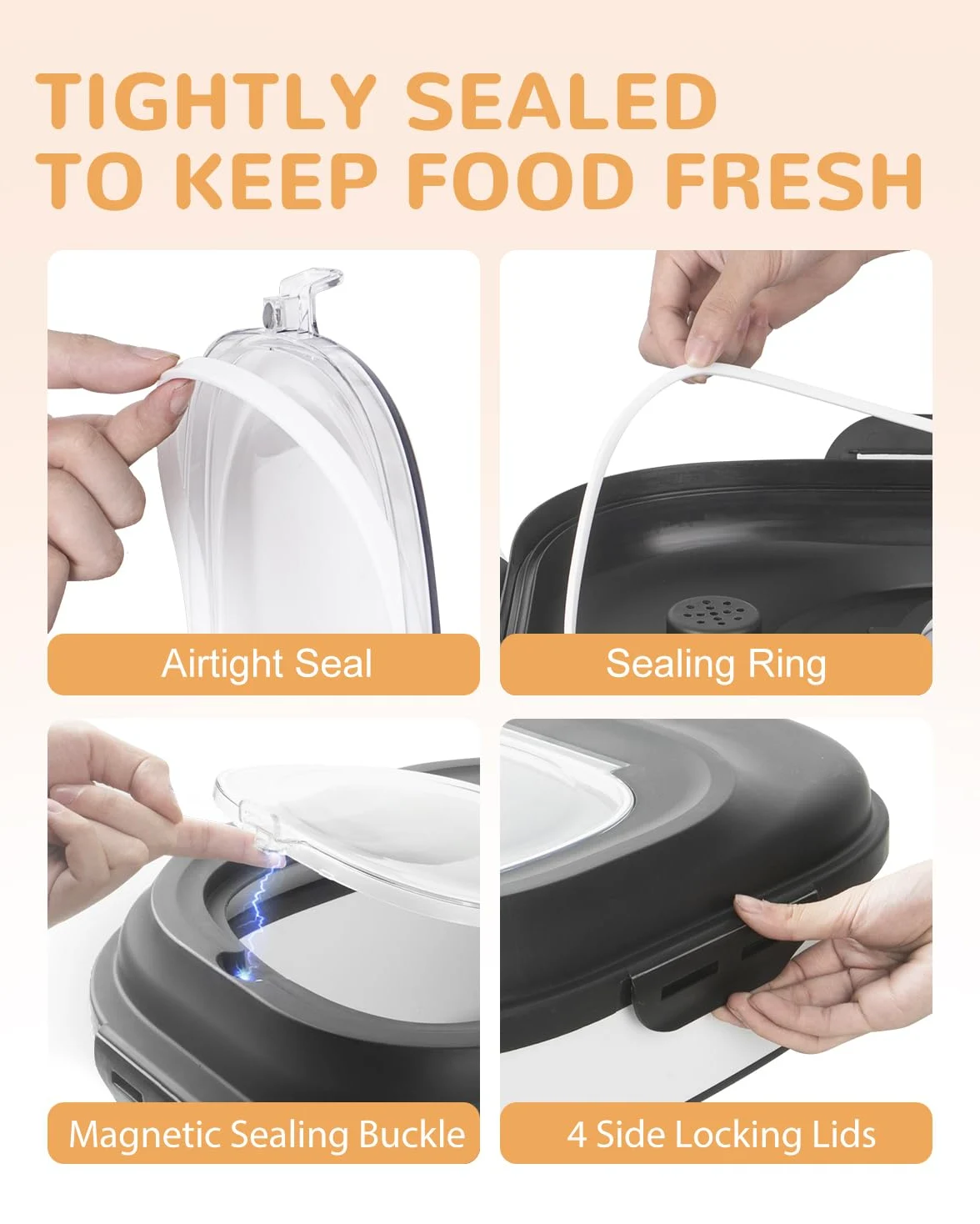 Contenedor plegable de almacenamiento de alimentos para perros de 30 a 35 libras con tapas herméticas, ruedas, cuchara y 2 recipientes de almacenamiento de alimentos, almacenamiento grande de