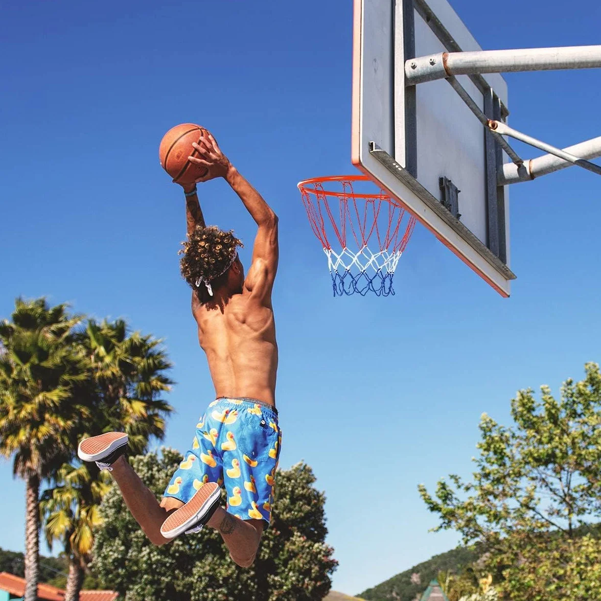 GYMAX Canasta de Baloncesto Montaje en Pared, 45 cm, Red con Anillo de Acero, Resistente Intemperie