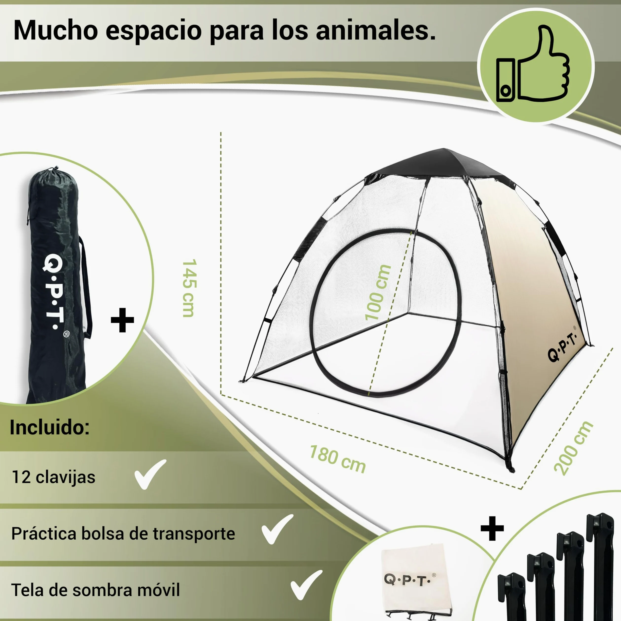 Q.P.T. Recinto para Animales pequeños - 200x180x145 cm, Puede Utilizarse como recinto o gallinero para gallinas, Patos, Pollitos o codornices