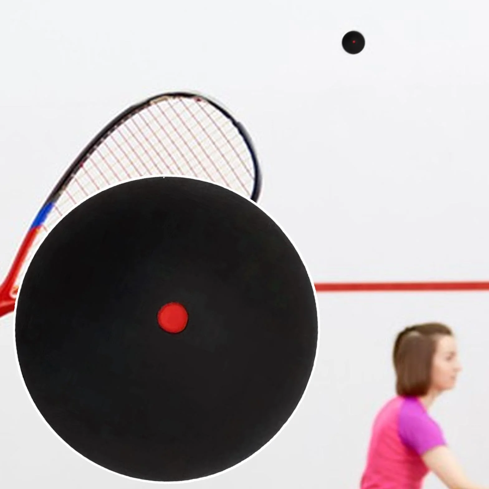 Pelota de squash profesional de goma de un solo punto, alta repulsión, duradera para jugadores