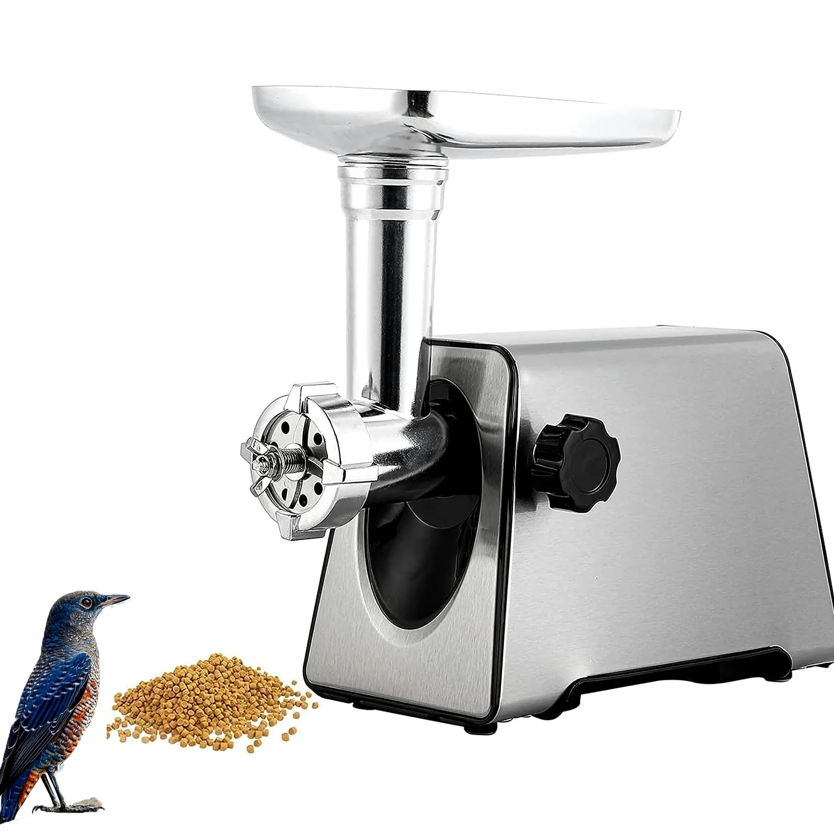 Máquina de pellets de alimentación animal, máquina de comida para perros y gatos, granulador de cebo de pesca para pájaros y mascotas con moldes opcionales para alimentación de animales de granja