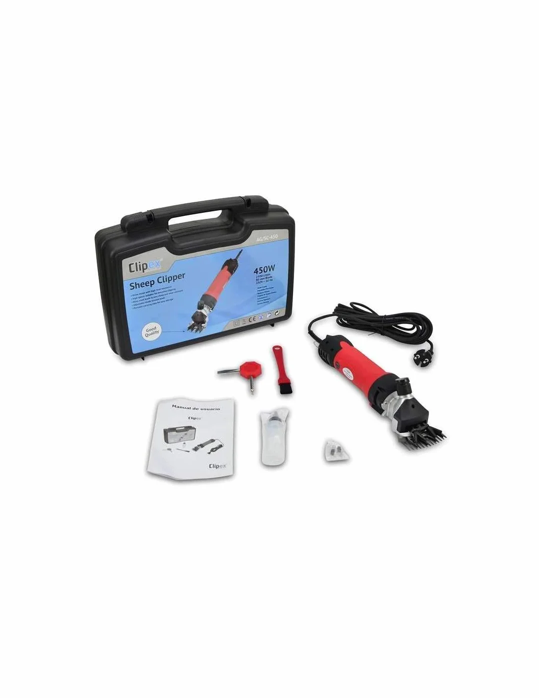 Esquiladora Eléctrica Para Ovejas 450W, 220V, Fácil De Usar, Sistema Anti-calentamiento, Cable Largo 4m, Ligero 1,5kg, Cortadora De Lana De Oveja, Trasquiladora, Maquina De Esquilar