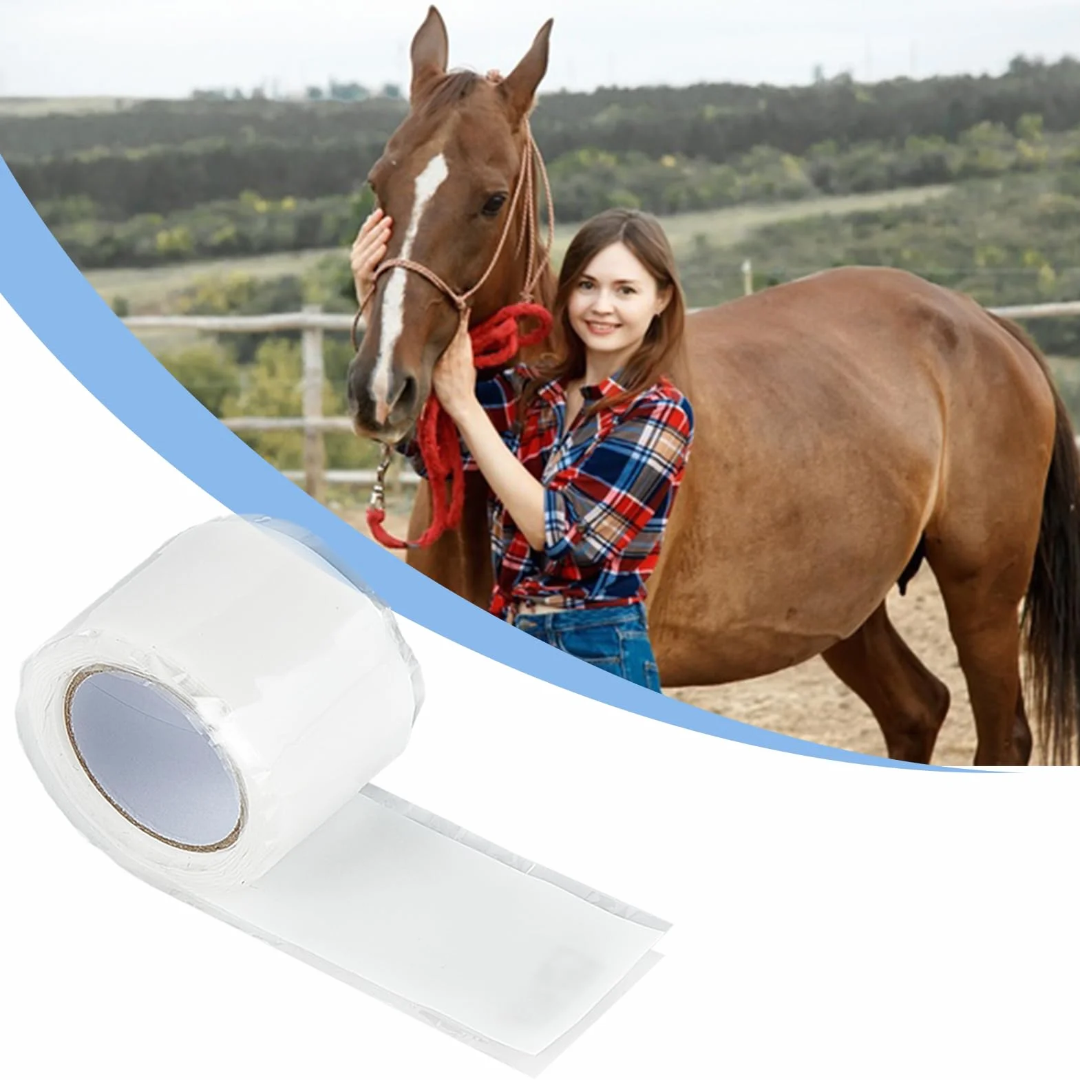 NICENEEDED 2 Rollo de Cinta para Envolver Bocados de Caballo, Protector de Silicona para Bocados de Caballo, Cinta Protectora Elástica para el Cuidado de la Broca del Caballo