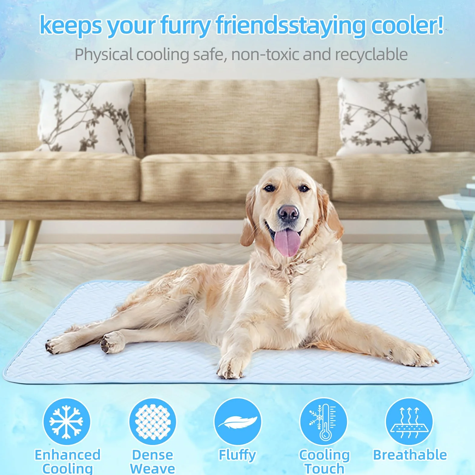 Alfombrilla de refrigeración para Perros | Alfombrilla refrescante para Perros para Camas y Lugares de Dormir, protección contra el Calor para Mascotas, cómoda Alfombrilla para Perros para