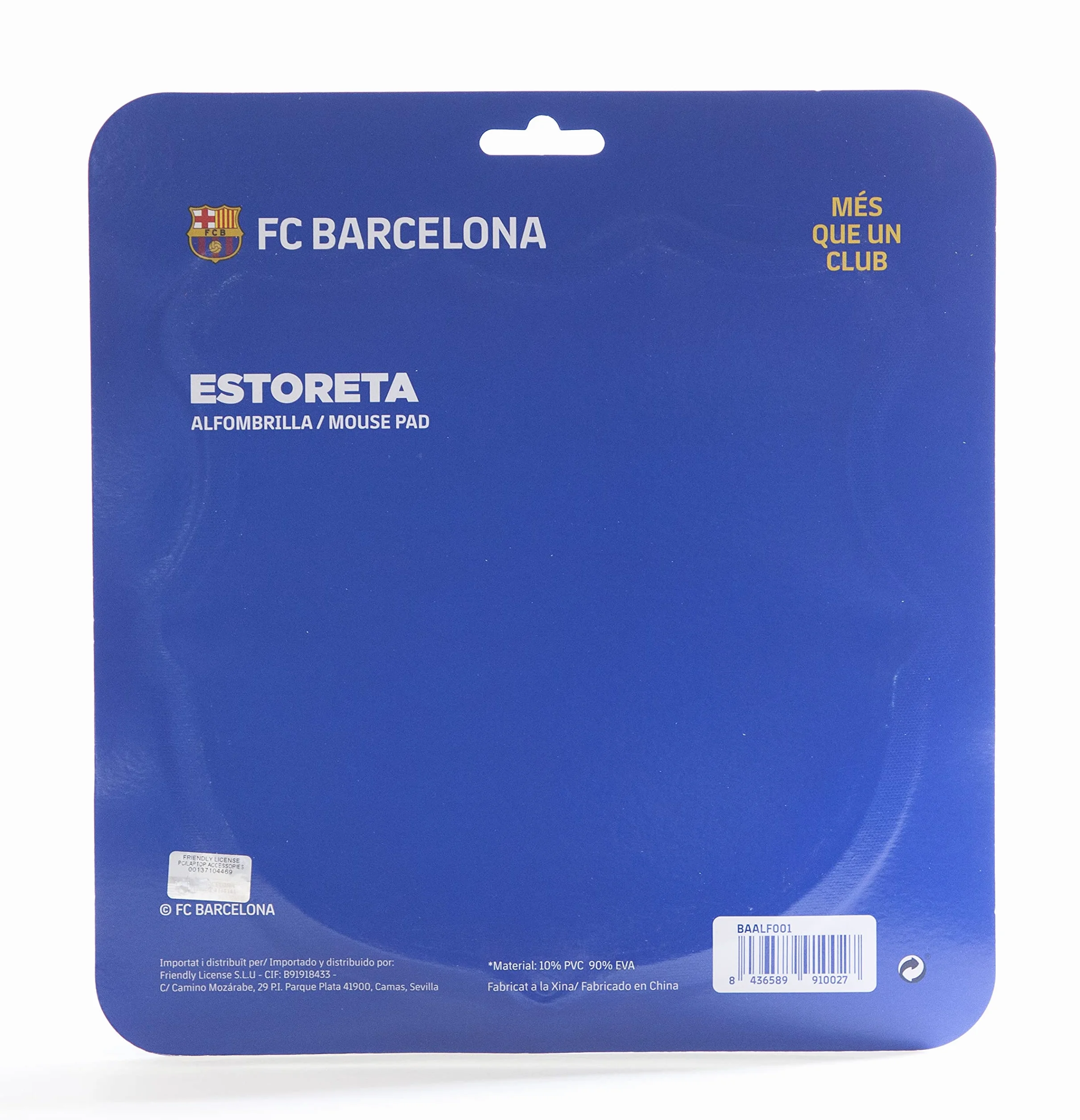 Alfombrilla para Ratón FC Barcelona Base de Goma Antideslizante Oficial Gaming Escudo