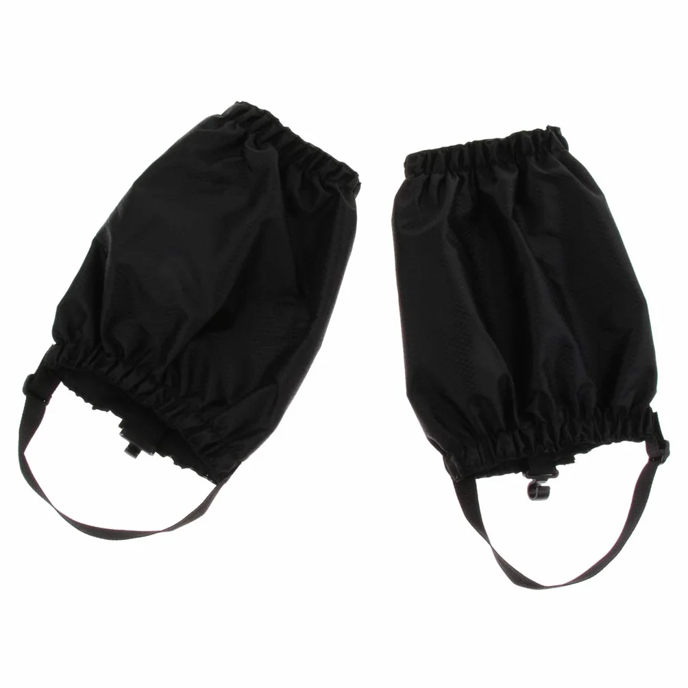 Polainas de tobillo impermeables ajustables para senderismo mochilero - Negro 2 pares