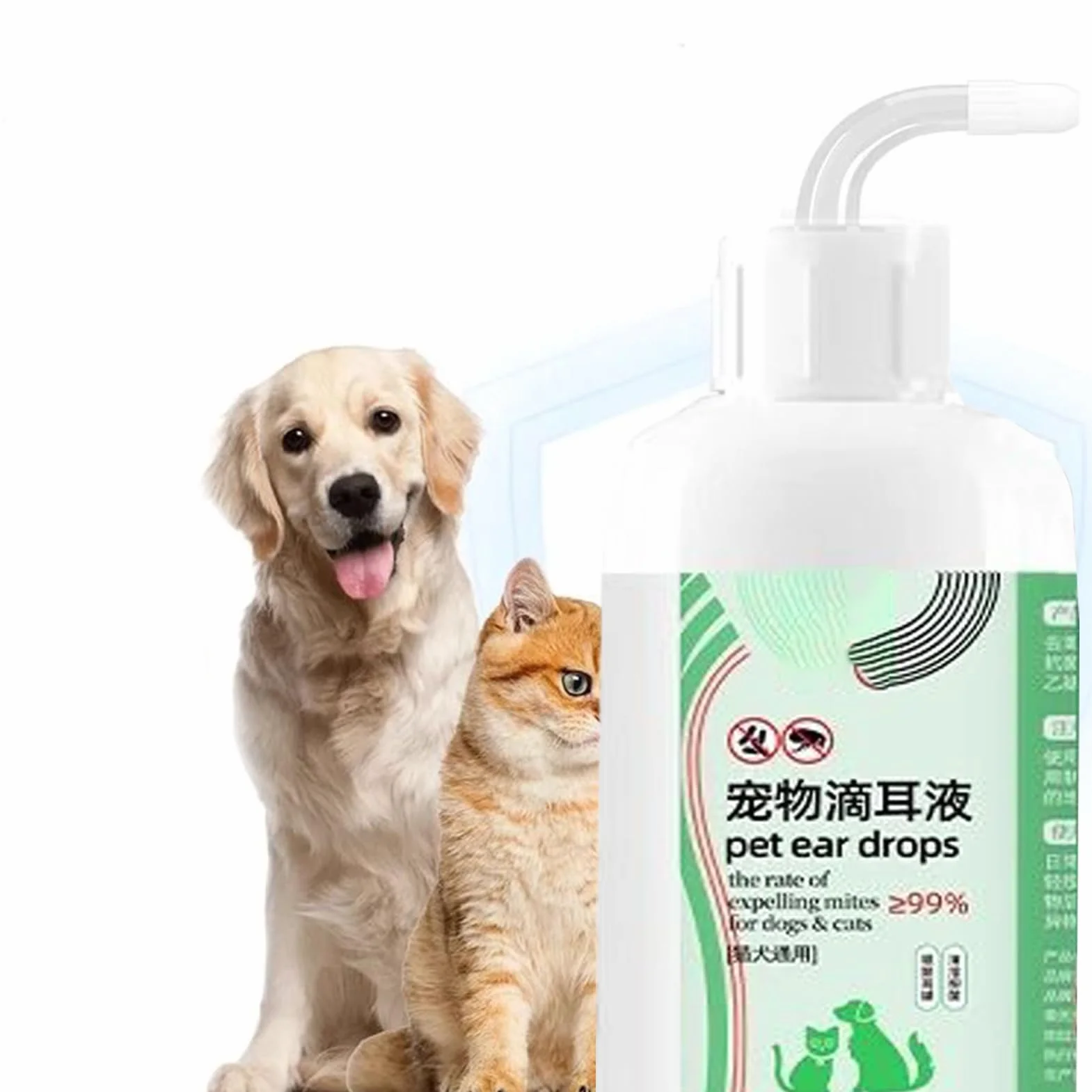Gotas Óticas para Gatos,Solución Limpiadora para Oídos | Líquido Relajante De 60ml Control Olores Reduce Suciedad Cera Lavado Cachorros Garrapatas