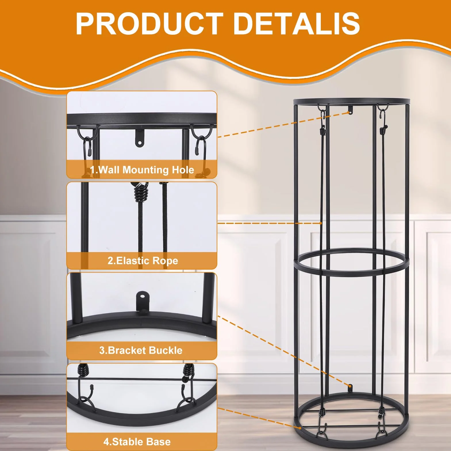 Ballaufbewahrung vertikale Ballregal Garage Organizer abnehmbar Sport Ballhalter Basketball Fußball