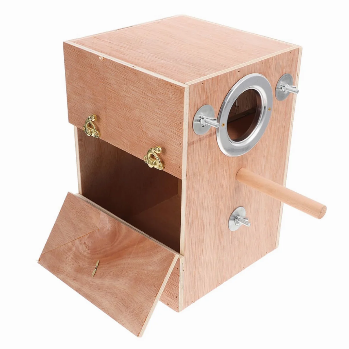 Mipcase Caja De Cría para Pájaros De Madera con Percha Caseta De Cría para para Agapornis Pinzones y Periquitos Refugio Colgante Invierno