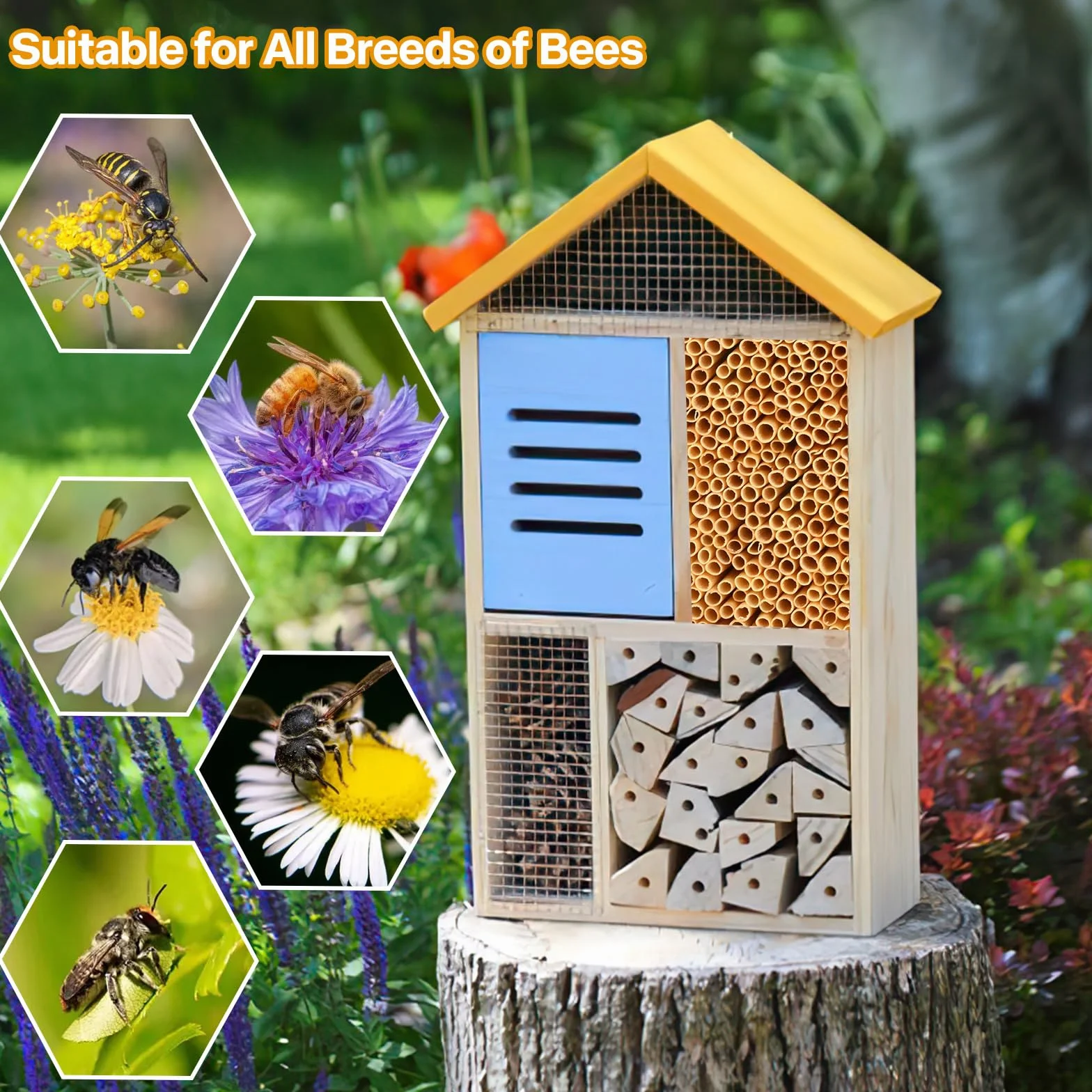 500 Tubos Nidos para Hotel de Insectos, 14.5 Pajitas de Trigo para Casa de Insectos, Casquillos de Nido para Abejas Silvestres, Accesorios para Casa de Insectos, Hotel de Abejas, Casa de Abejas