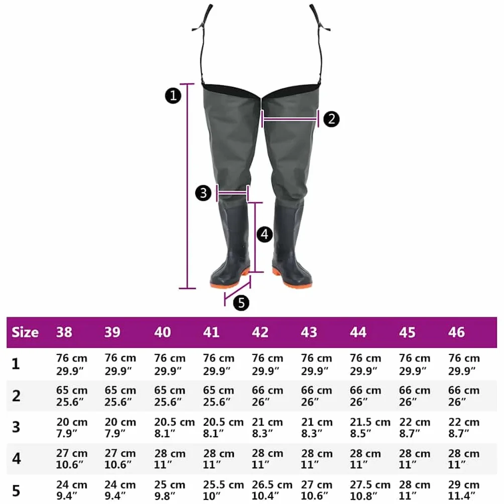 vidaXL Botas de Pesca Impermeables para Hombre