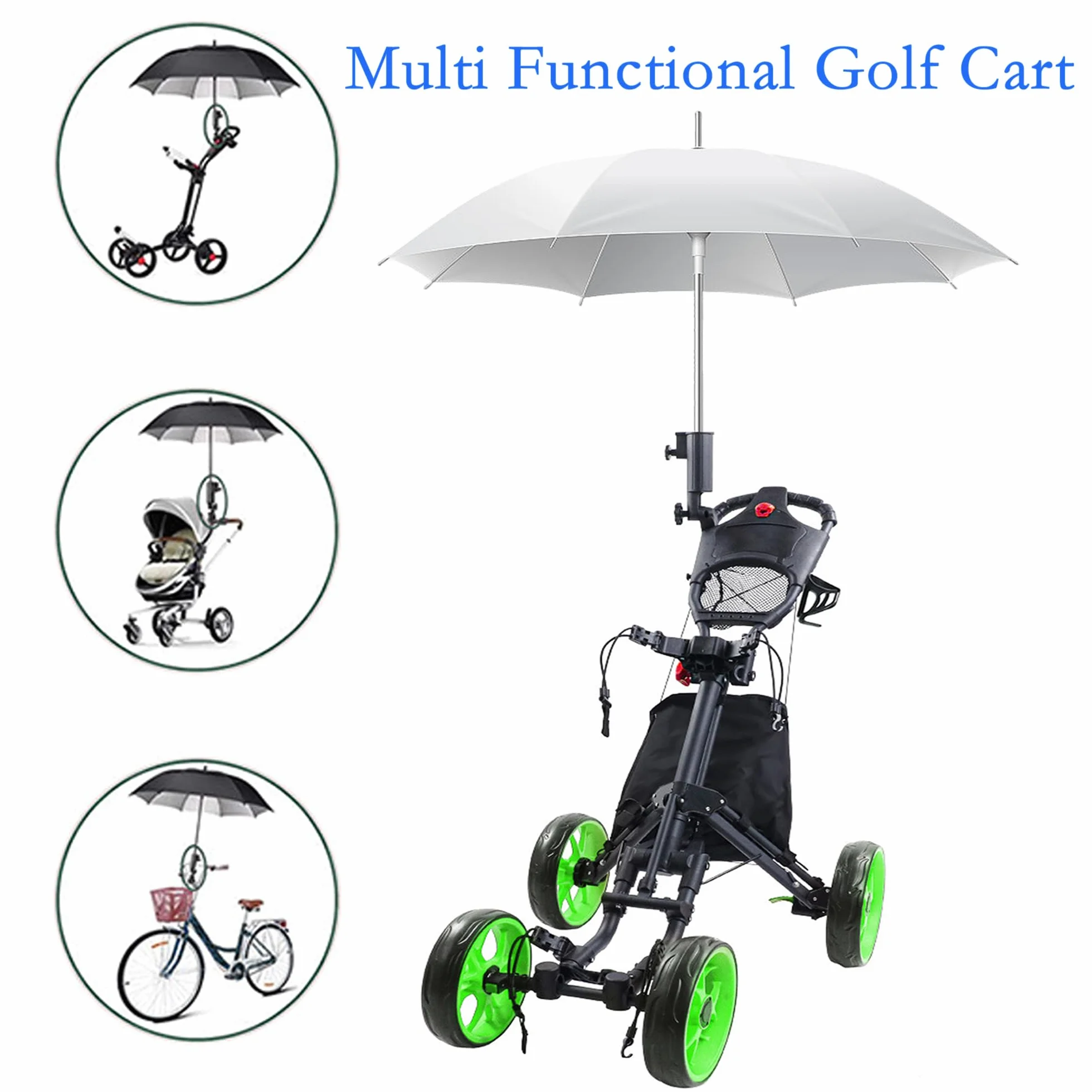 Paraguas de Golf Universales Ajustables 180° Negro