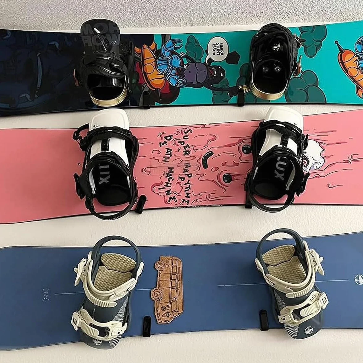 Estante de pared para exhibición de tablas de surf soporte seguro almacenamiento tablas remos
