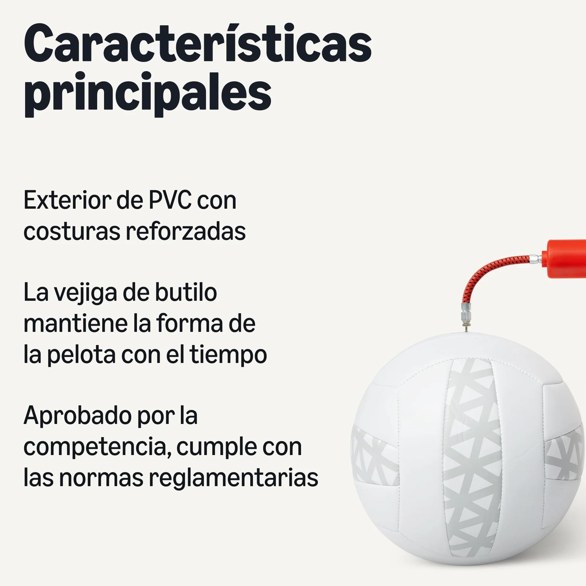Amazon Basics Balón de Voleibol Tamaño 5 con Bomba, Entrenamiento Piel Sintética PVC, Blanco y Gris