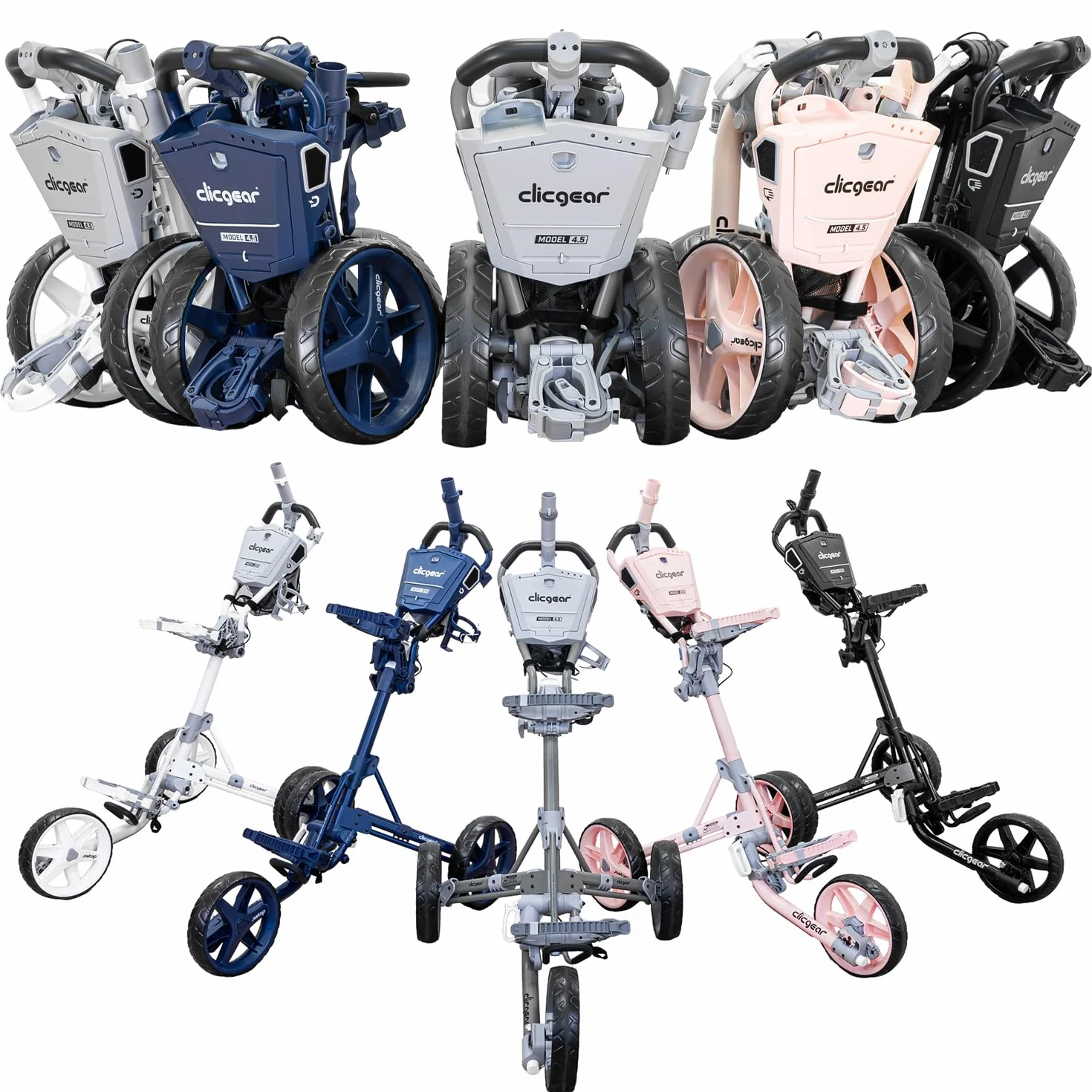 Clicgear Carrito de Golf Modelo 4.5 Plegable 3 Ruedas