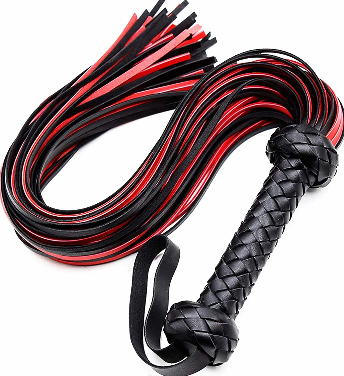 Fusta de Caballo de Cuero Rojo 76 cm - Fusta Ecuestre para Montar