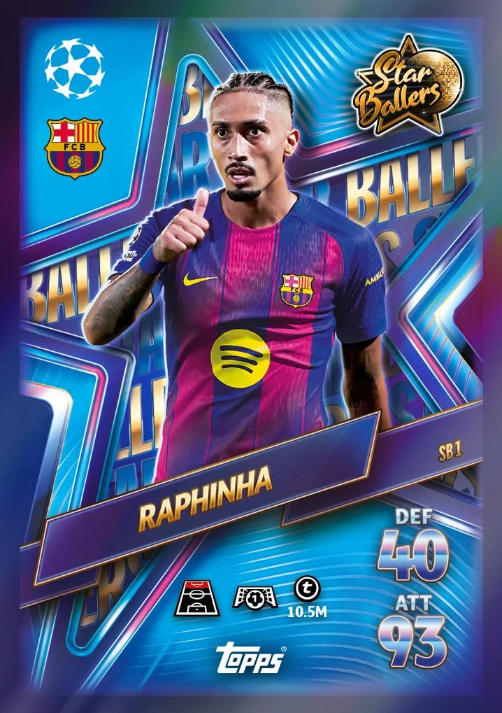 Topps UCC Match Attax 2025/26 Update Eco Pack #2 Star Ballers 41 tarjetas 16 exclusivas Star Baller Cards Supreme Talent LE