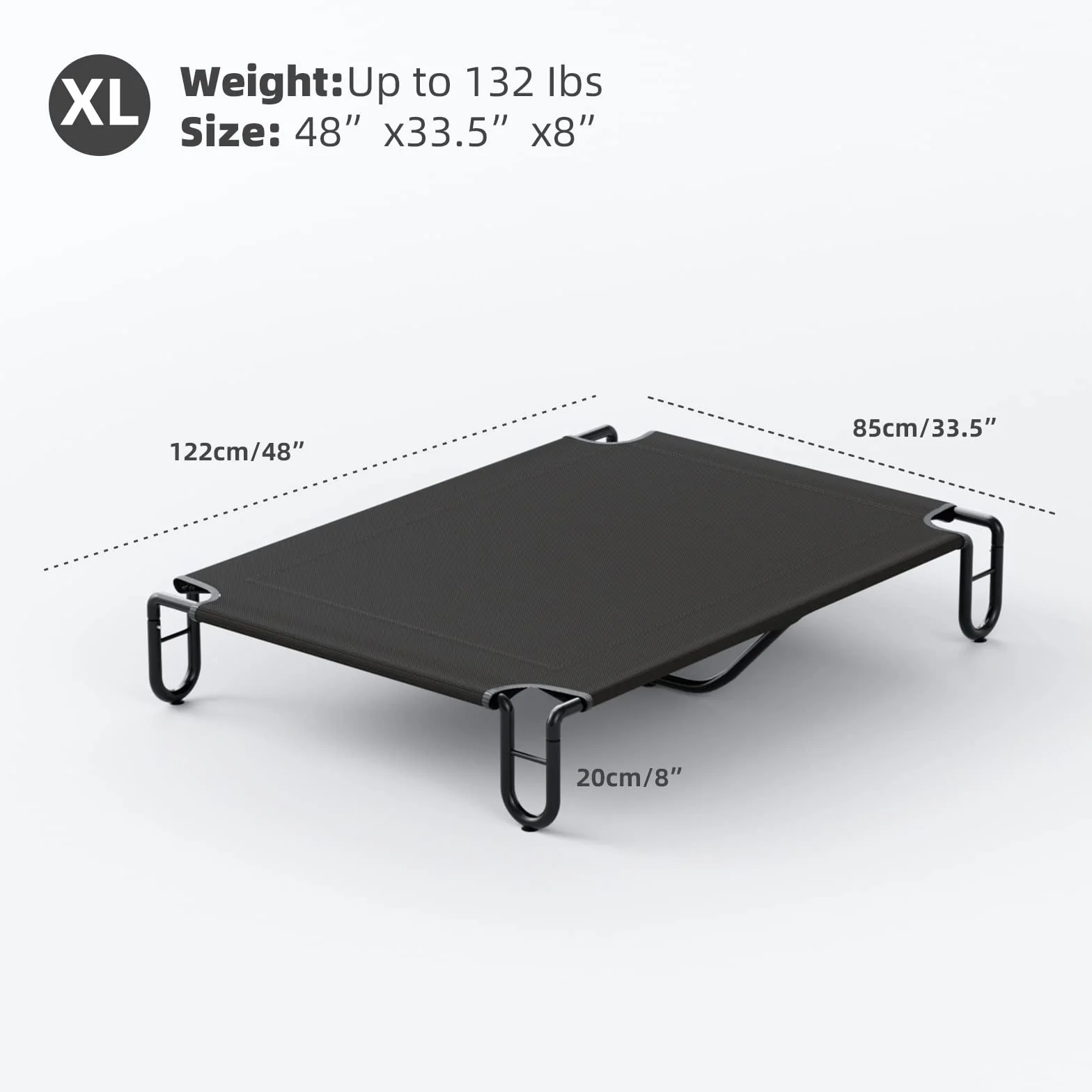 FAYDUDU Cama Elevada Perro Came Grande para Perros Grandes/Medianos/Pequeños Lavable Transpirable Cama Mascota Exterior para Verano (X-Large)