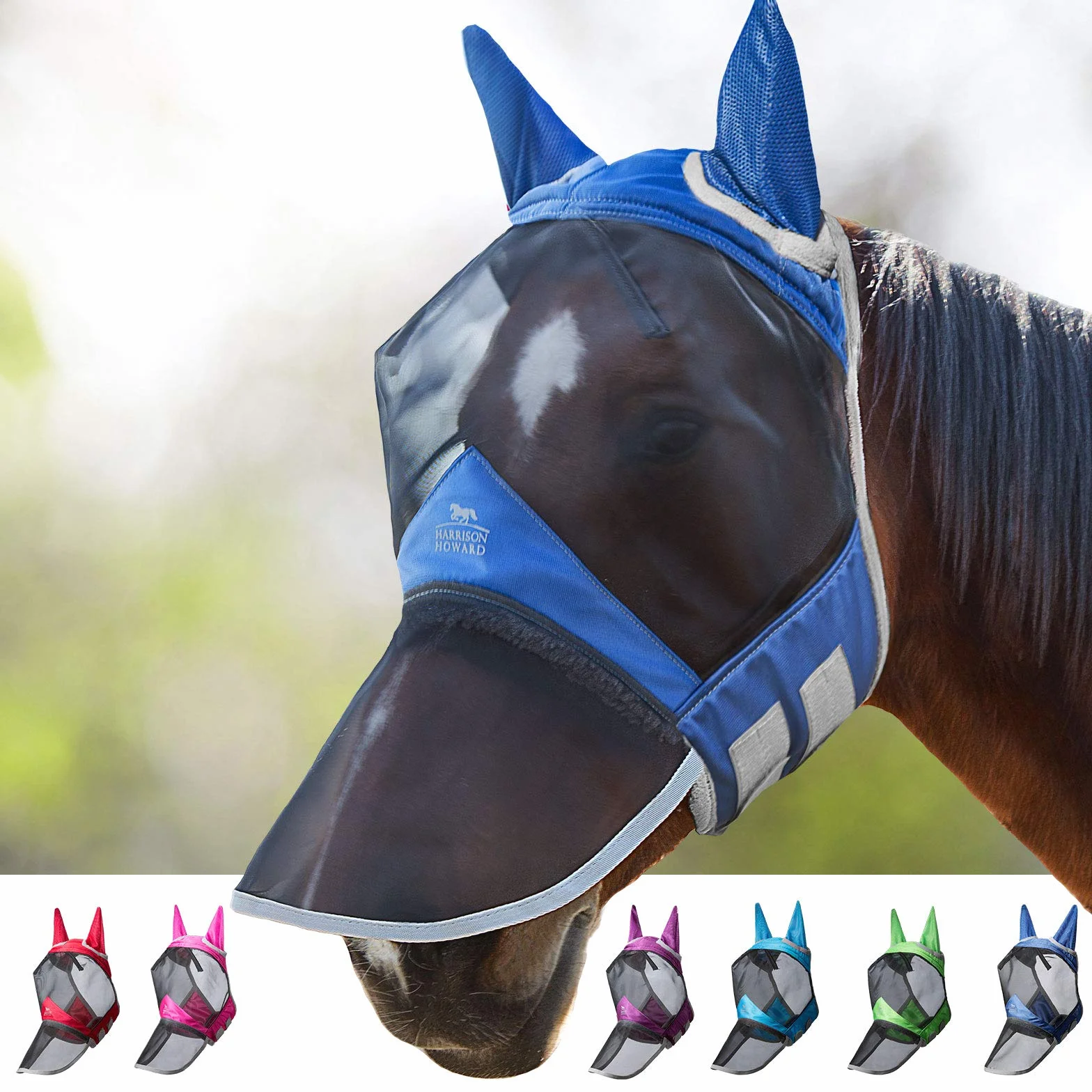 Harrison Howard CareMaster Pro Luminous Anti-Moscas Máscara Protección con Orejas y Nariz BLU Navy M