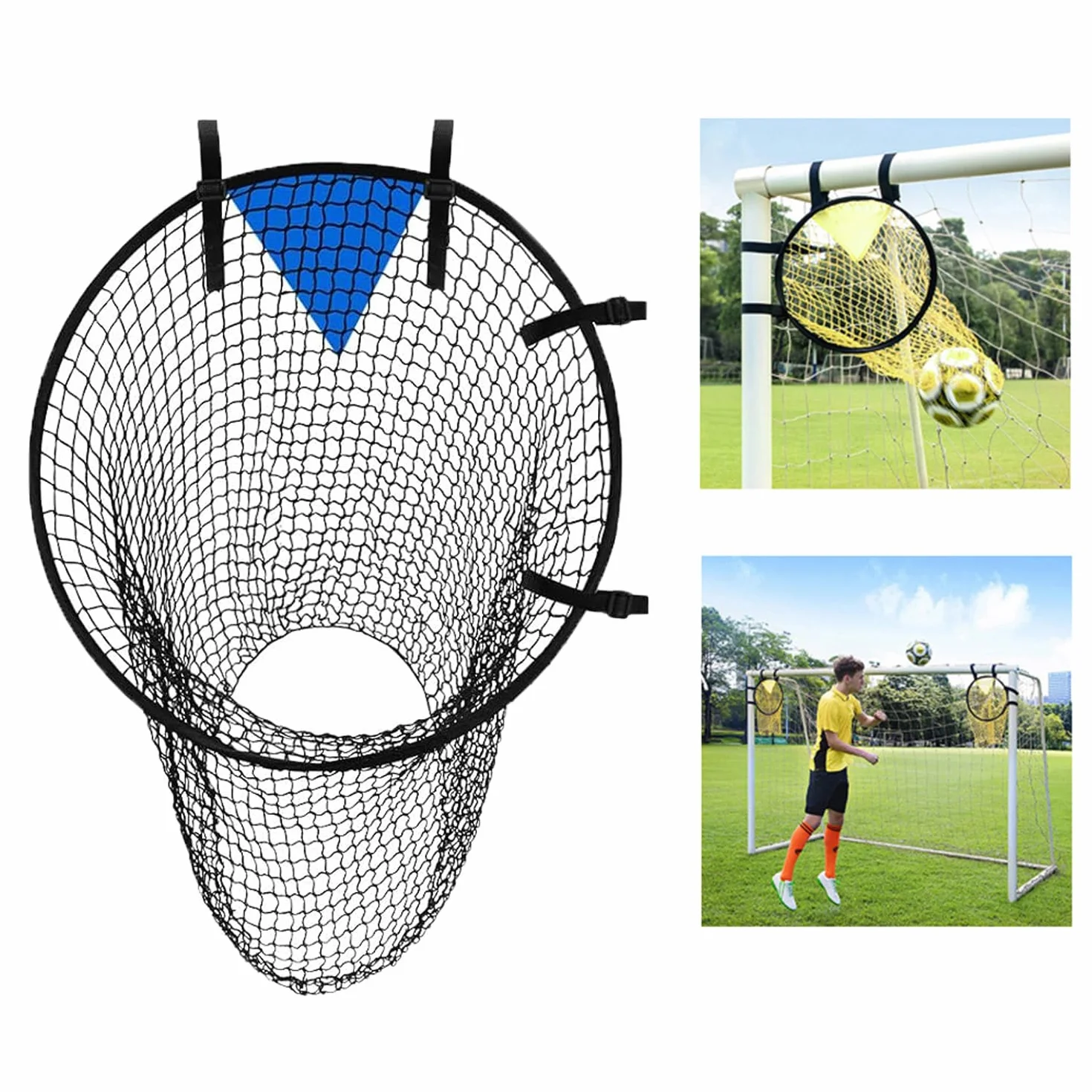 Portería de Fútbol Plegable con Red, Entrenamiento y Práctica de Tiro (Negro)
