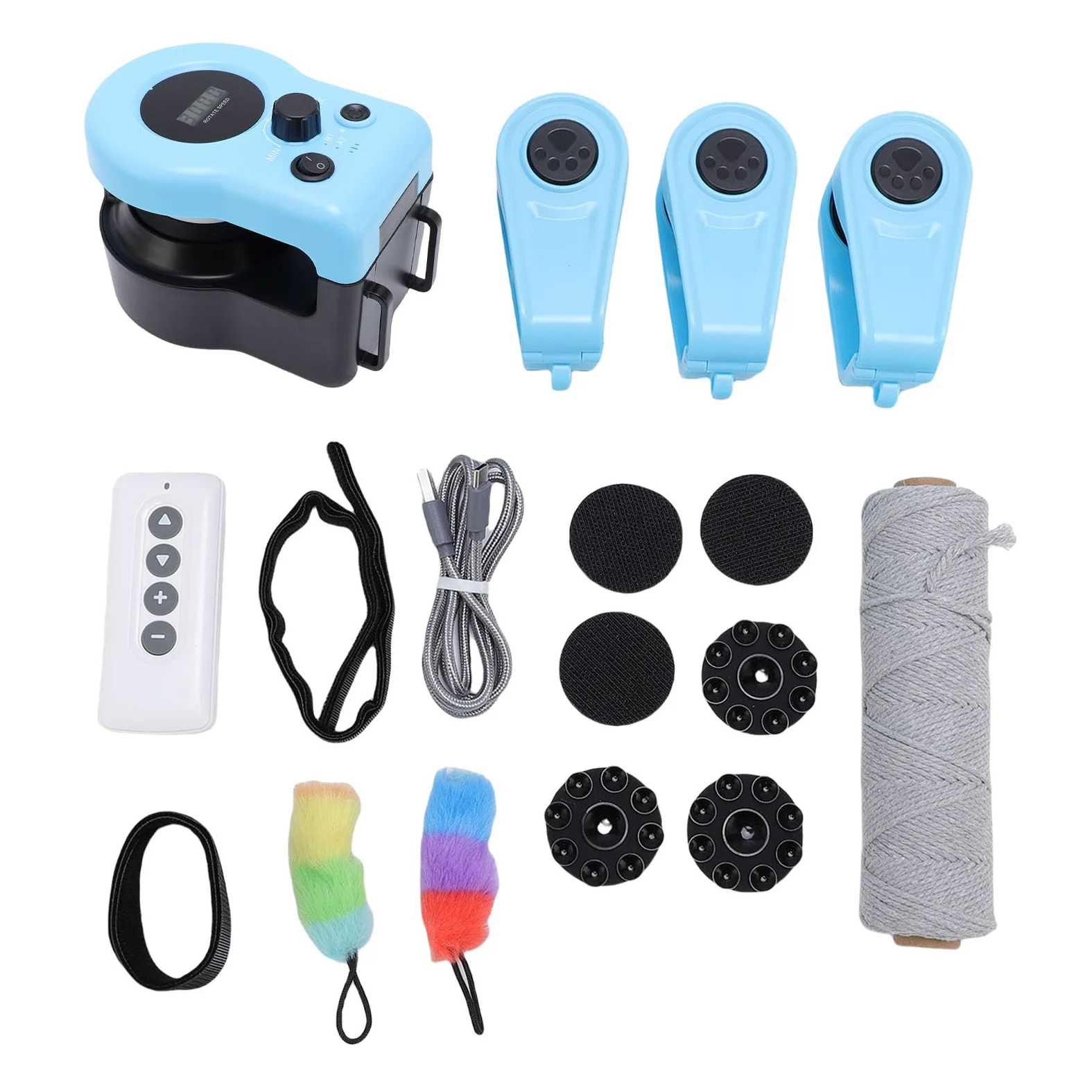 SIXRUN Juguete Interactivo para Gatos con Diseño de Sonido y Plumas para Juegos en Interiores, Juguete Eléctrico para Correr Estable, Adecuado para Ejercicio de Gatos, Tamaño de la Unidad Principal: