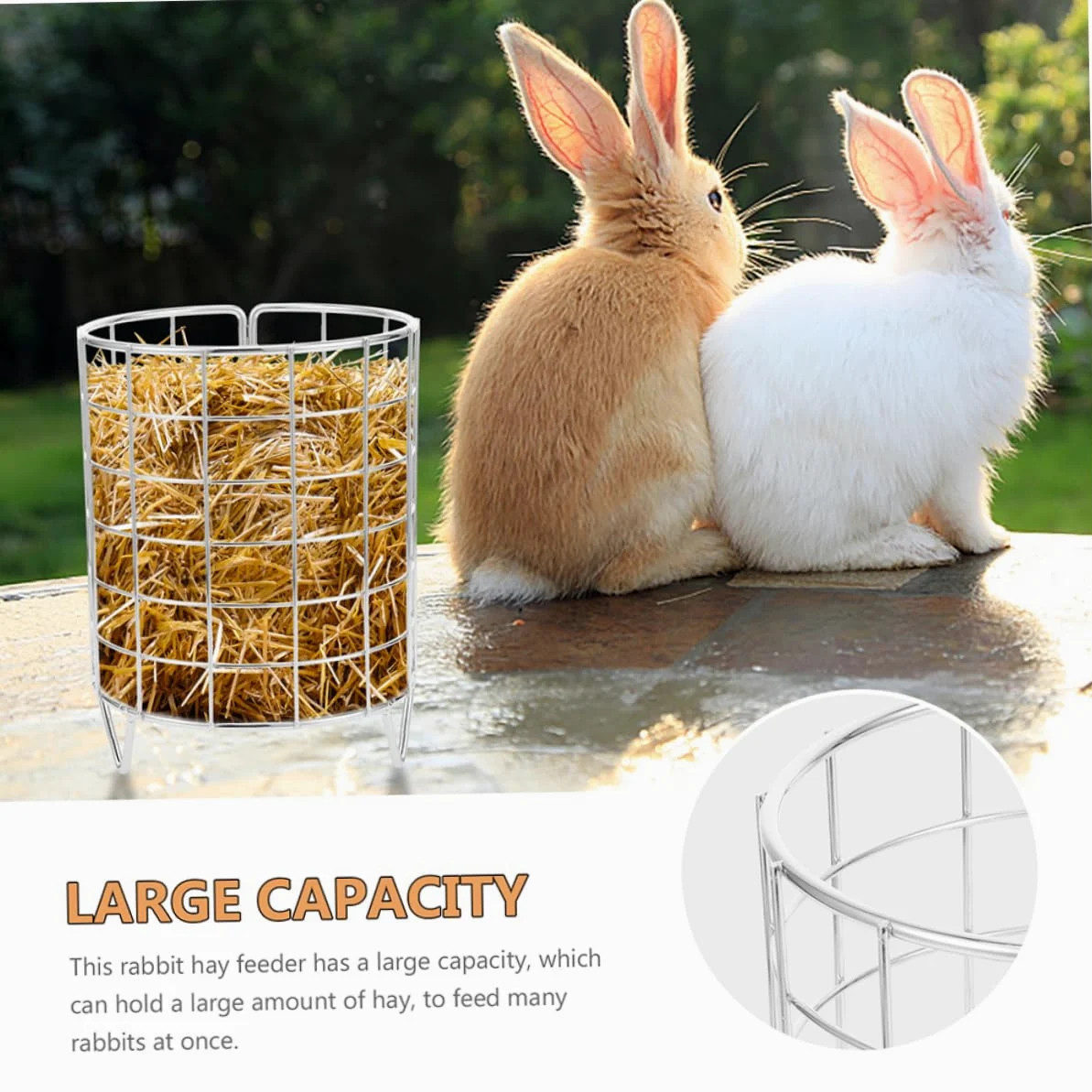 SUPVOX 6piezas Comedero para Conejos De Metal Accesorios Prácticos para Alimentación De Mascotas para Conejos Cobayas y Chinchillas