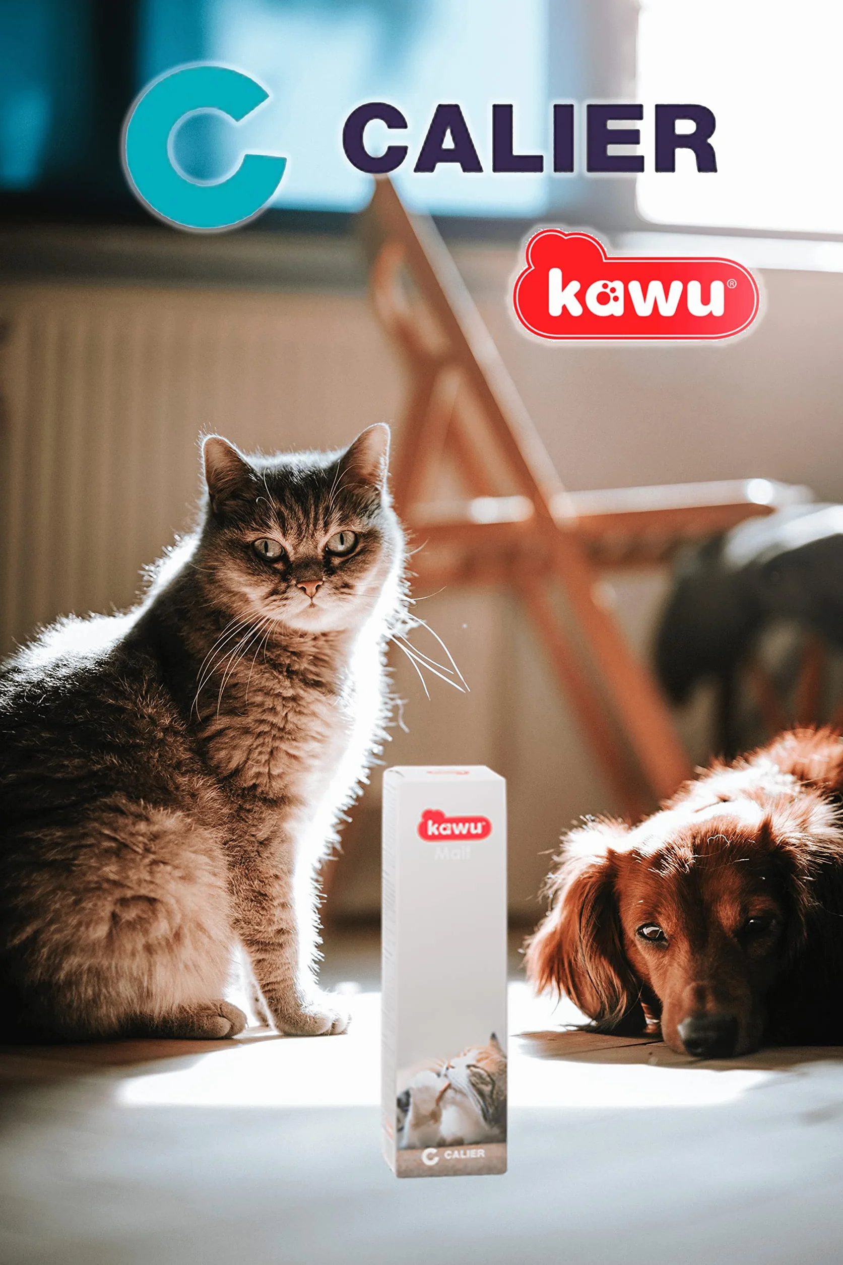 Calier - Kawu Malta - Complemento Nutricional para Gatos - Elimina y Previene Las Bolas de Pelo - Aporta Prebióticos, Ácidos Grasos Omega 3 y 6, y Minerales Esenciales - Pasta Oral Pack 6uds x 100 gr