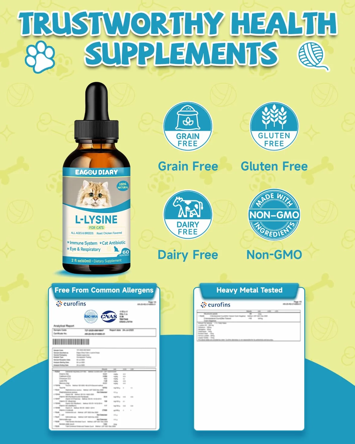 L-Lisina para Gatos - Gotas Lisina para Reforzar Sistema Inmunitario Gatos - Aliviar Alergias en Gatitos, Estornudos, Gripe Felina, Antibióticos para Gatitos con Vitaminas y Minerales, Calostro