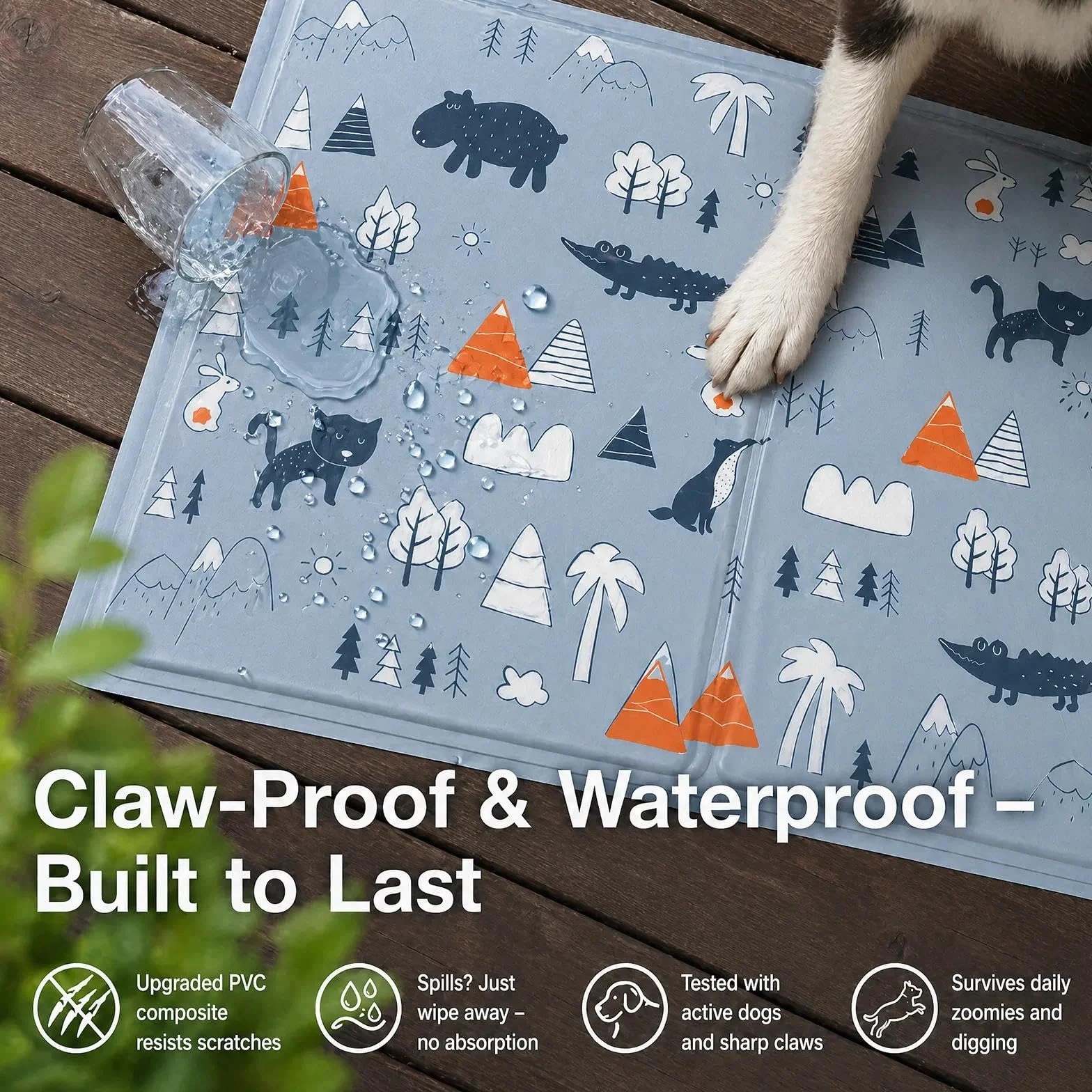 Alfombrilla Refrescante para Mascotas,Manta Refrigerante Perro,Cama Frio Animales Colchon Mascotas para Verano,Alfombrilla Refrescante Cojín de Gel Auto Refrigerante Impermeable-40x50cm/Gris