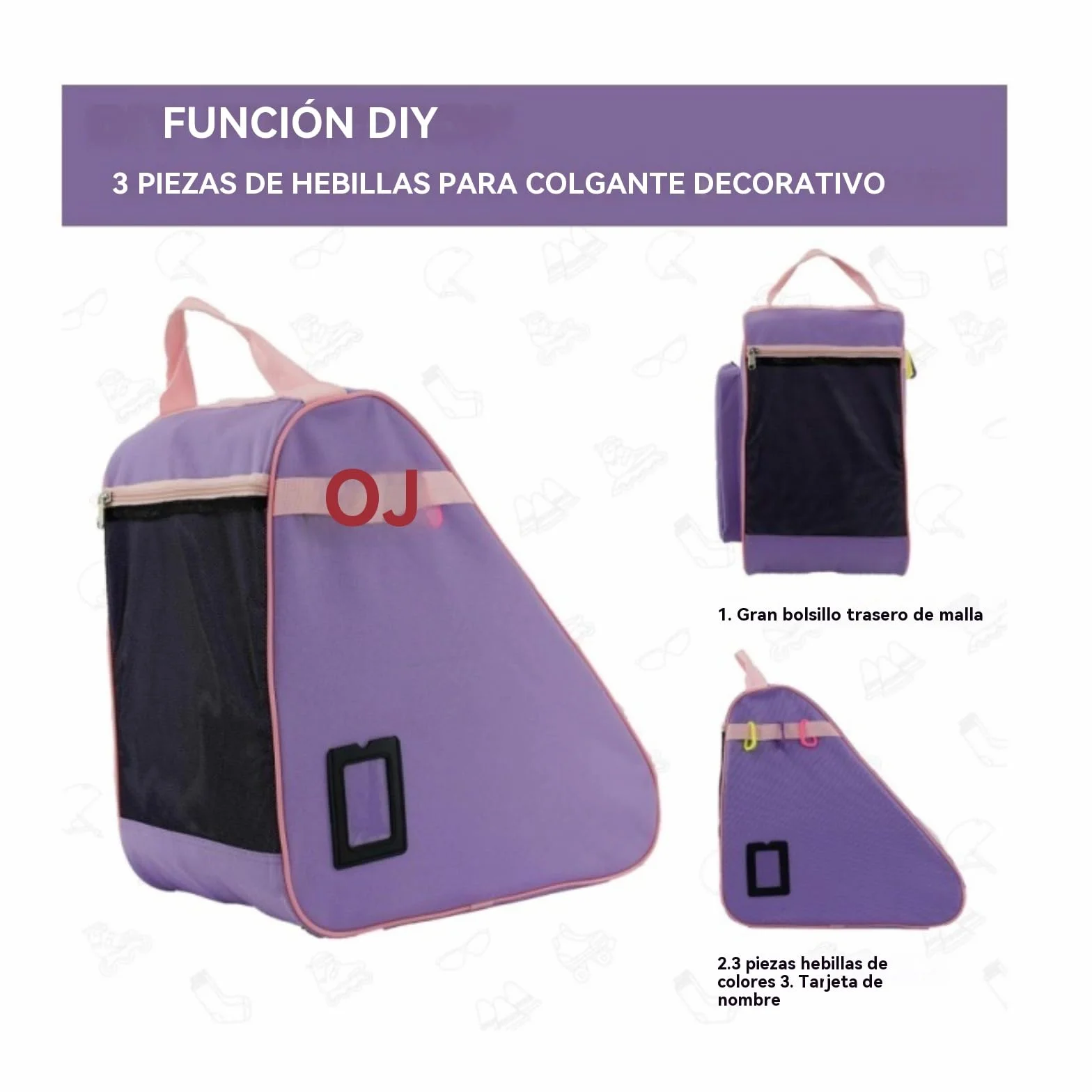 Bolsa para Patines con Correa Ajustable, Mochila para Patines de Hielo, Porta Patines de Ruedas