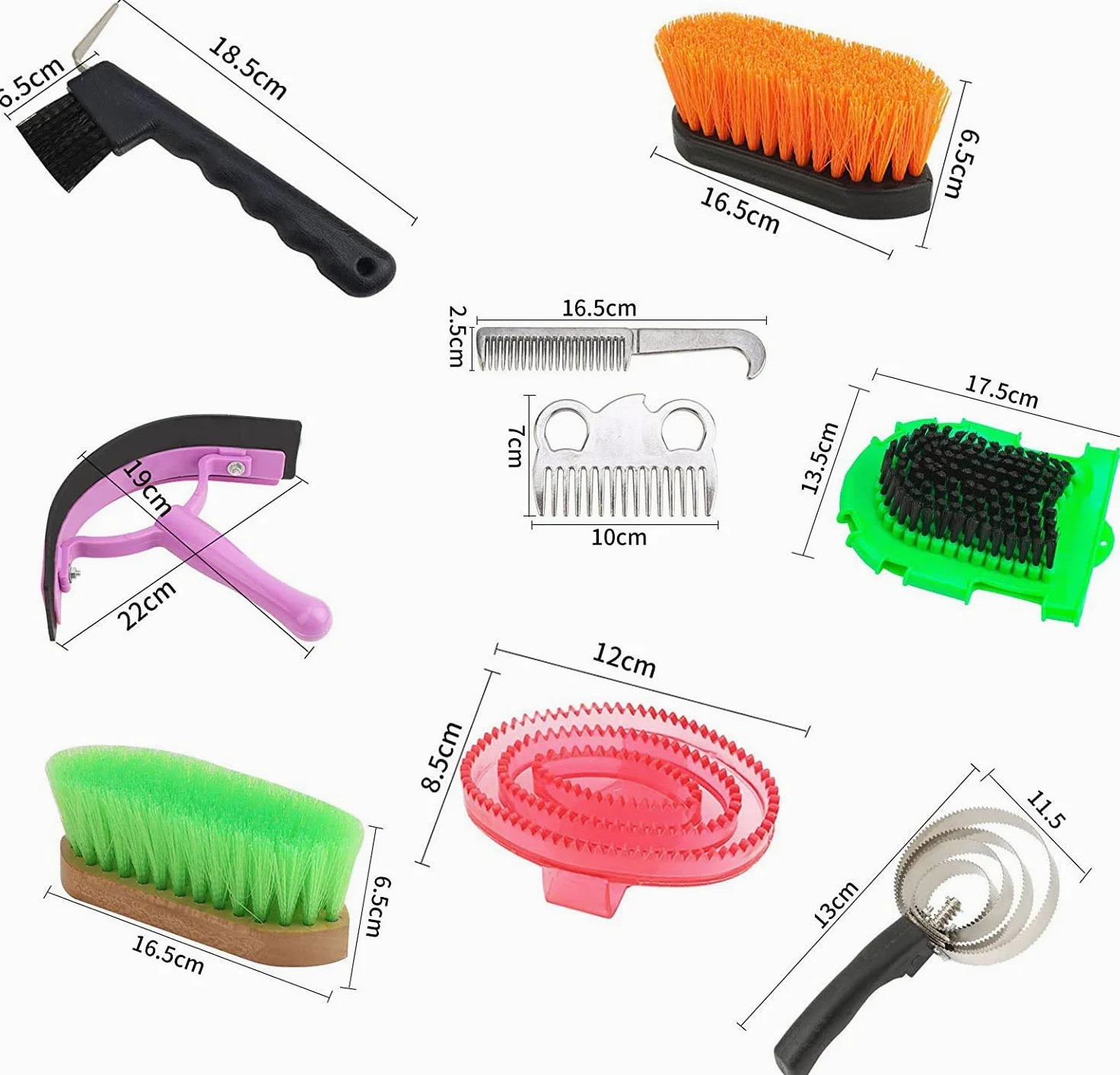 Kit de Cuidado de Caballos Kit de Cuidado de Limpieza de Caballos, Professional Horse Cleaning Tool Kit, Juego de Herramientas de Limpieza de Caballos, 10 Piezas,Red Box