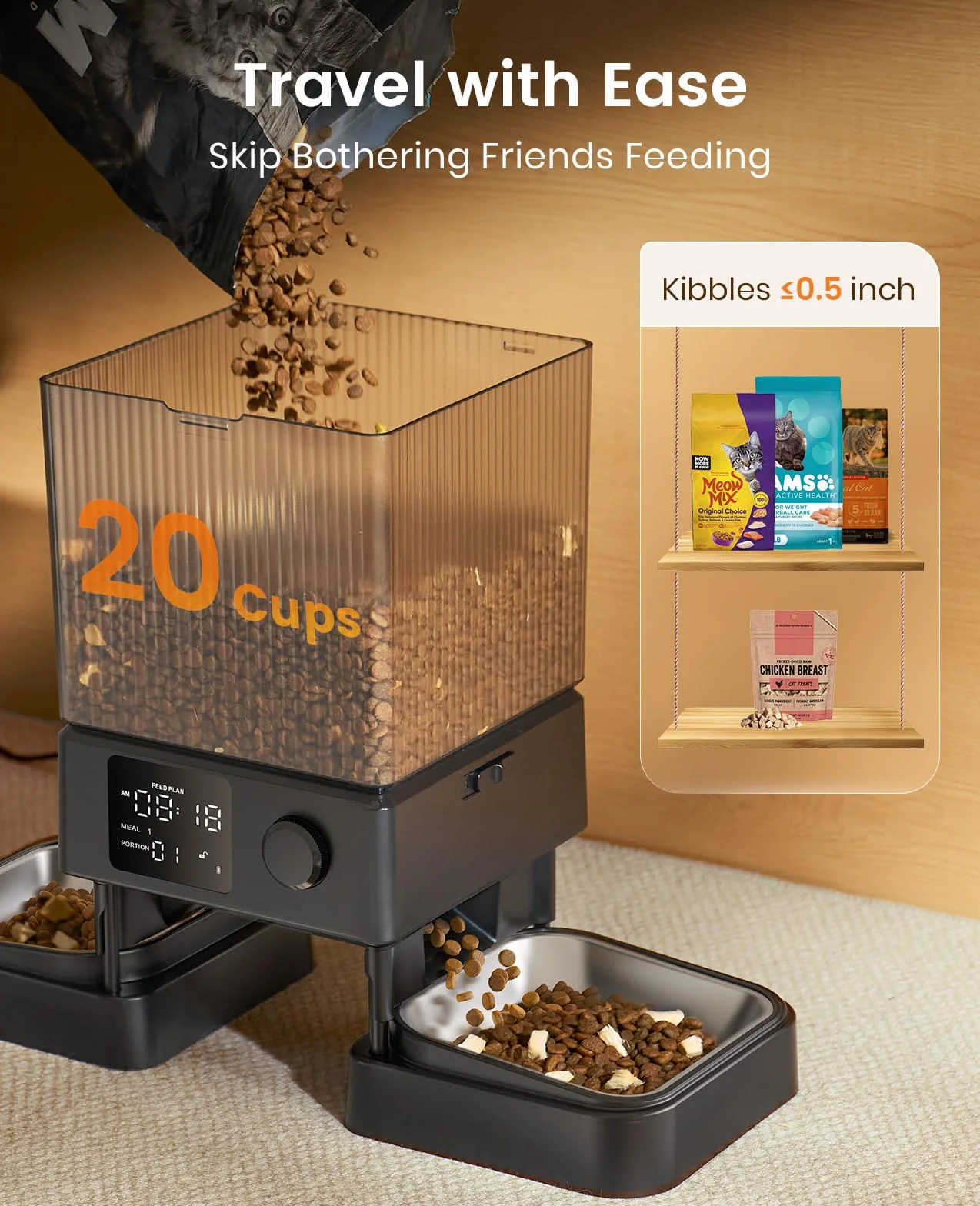 oneisall 5L Comedero automático para Gatos (WiFi)