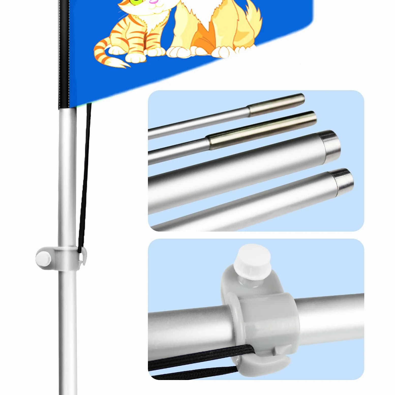 Bandera Swooper de aseo para mascotas, bandera de plumas publicitarias de aseo de mascotas de 11 pies con kit de poste, estaca de tierra, carteles de aseo de mascotas para negocios y escaparates