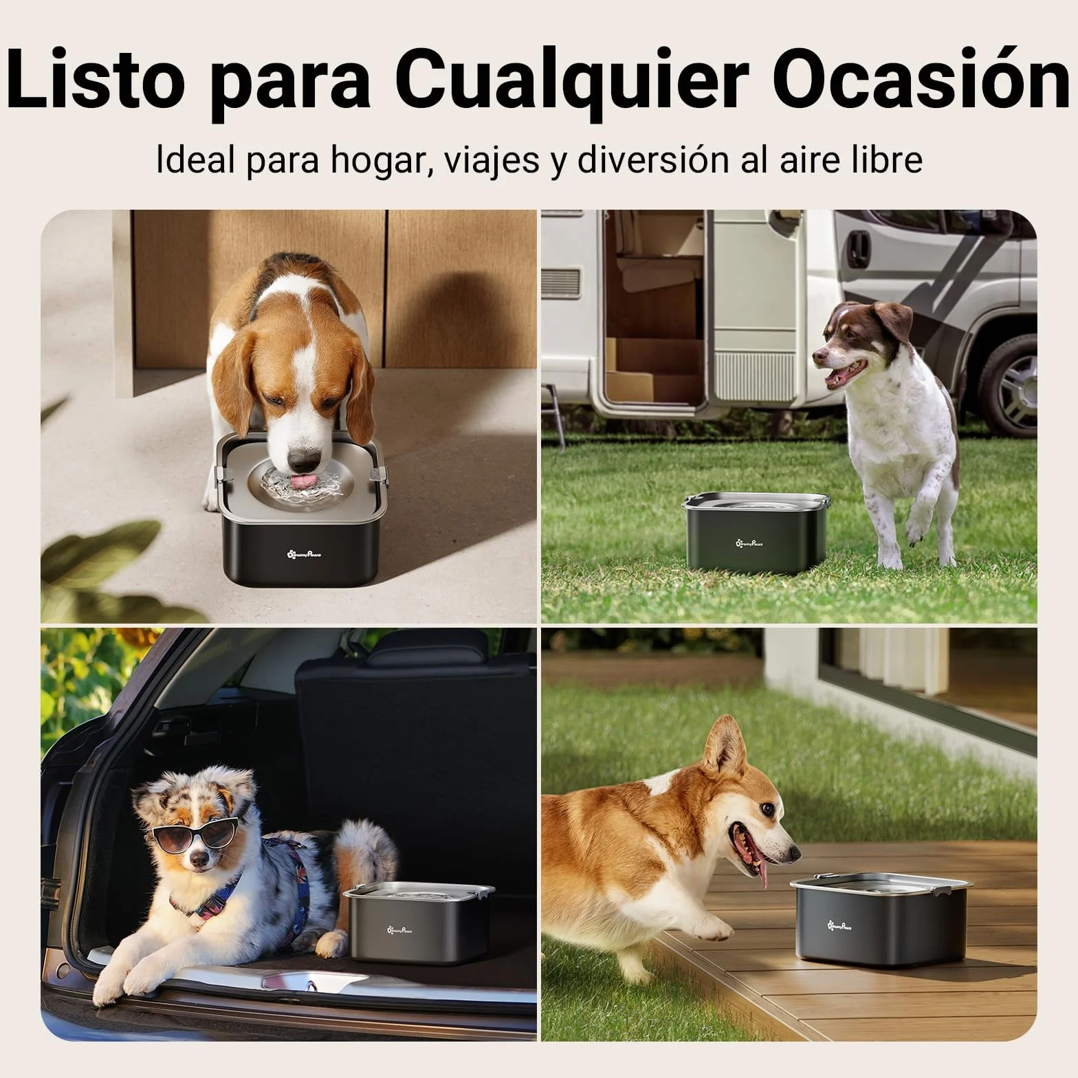 DownyPaws Bebedero Perro antigoteode Acero Inoxidable 3L, Bebedero Antigoteo Perro con Plato Flotante Sellado Integrado, Antipolvo y Antideslizante, Bebedero Perro Fomenta Beber Lentamente (Negro)