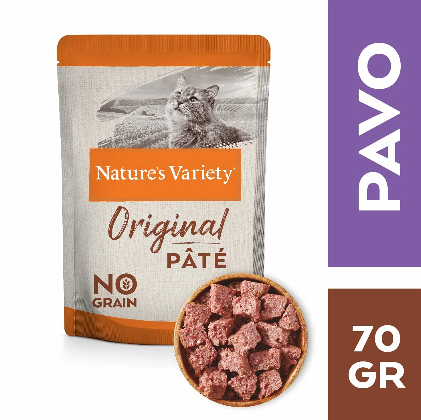 Nature's Variety Original No Grain - Multipack de patés para Gatos Adultos - 3 Multipacks de 12 x 70 g - Total 2,52 kg