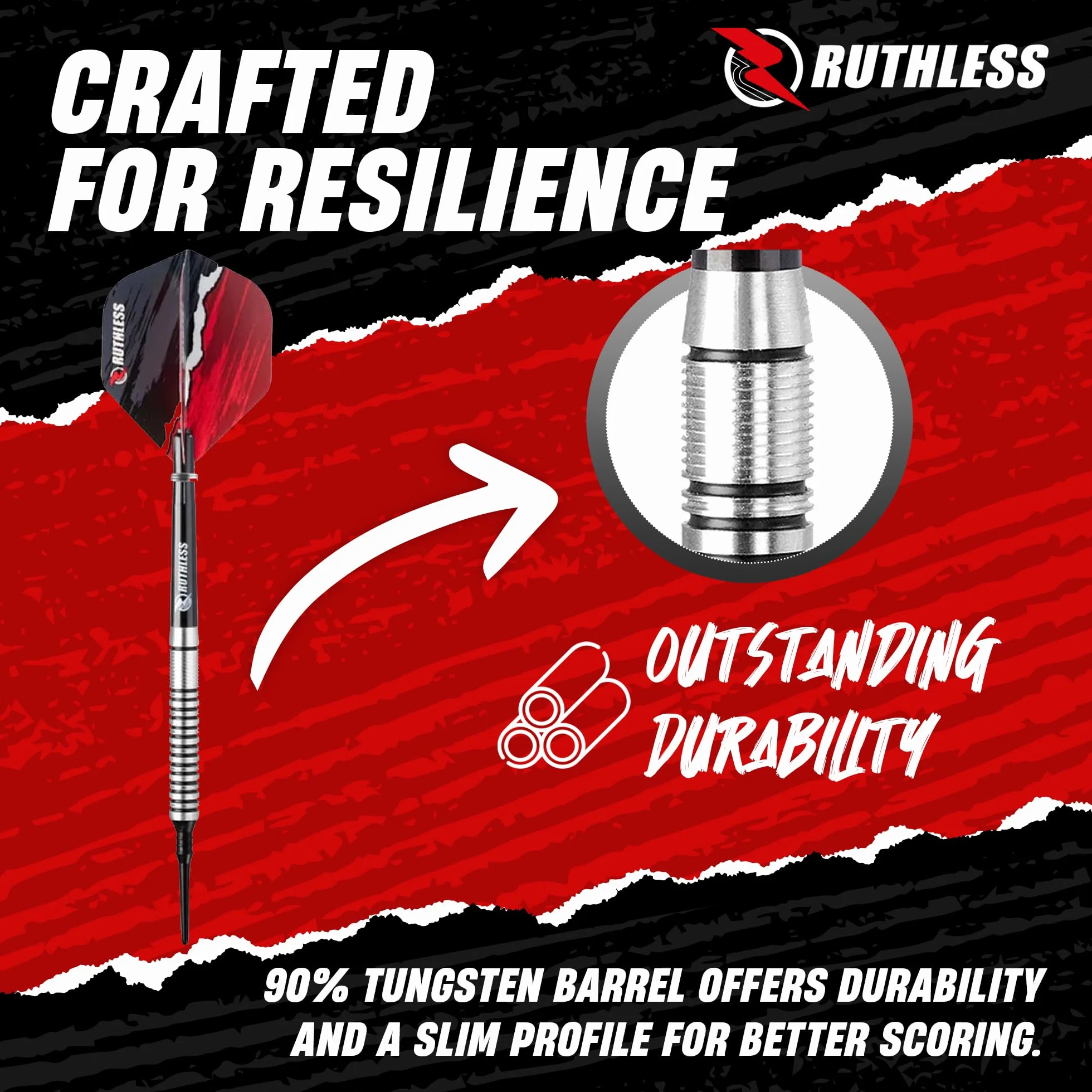 Ruthless Ranger Darts Range 90% tungsteno 18 g