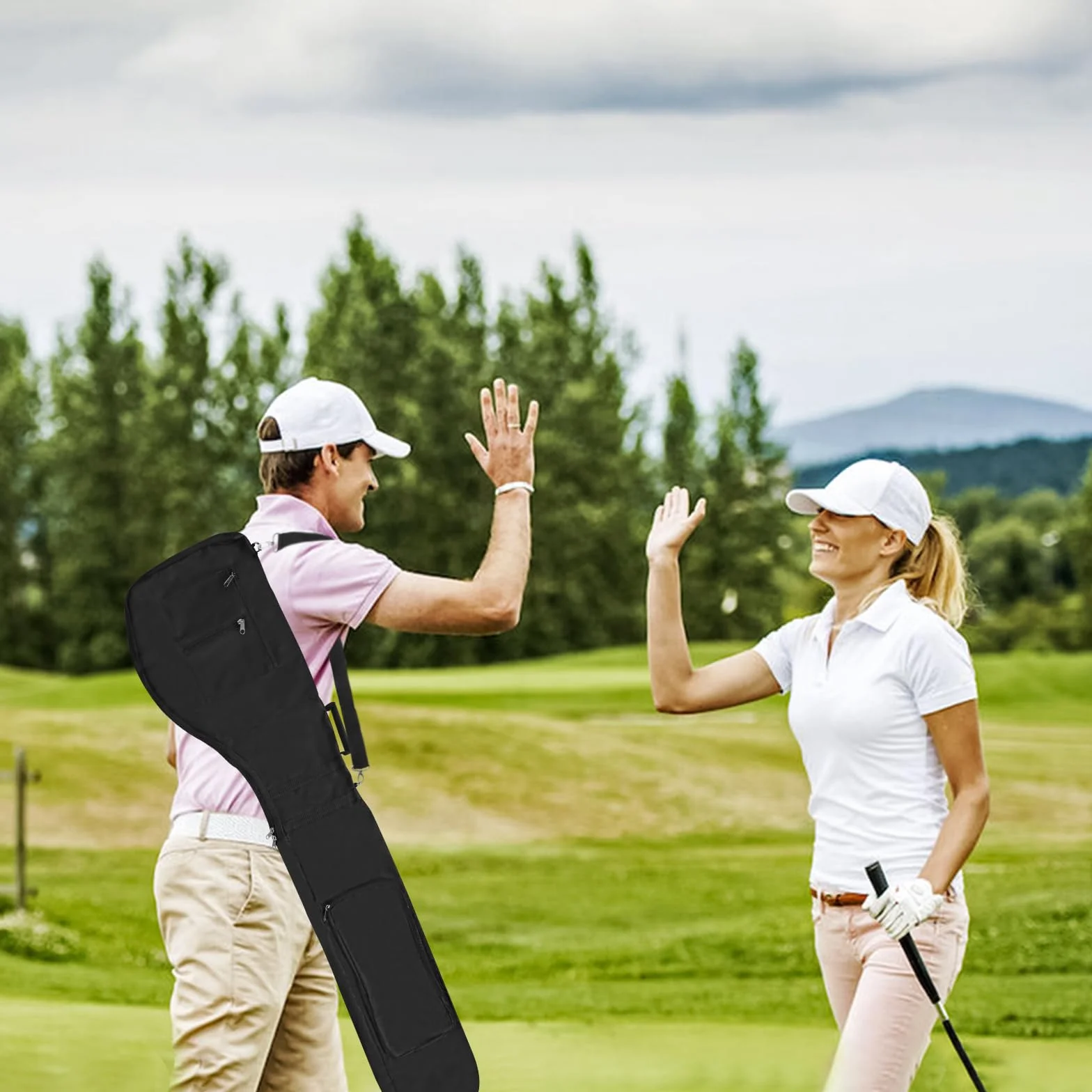 Bolsa de Viaje Plegable para Palos de Golf Impermeable Negra