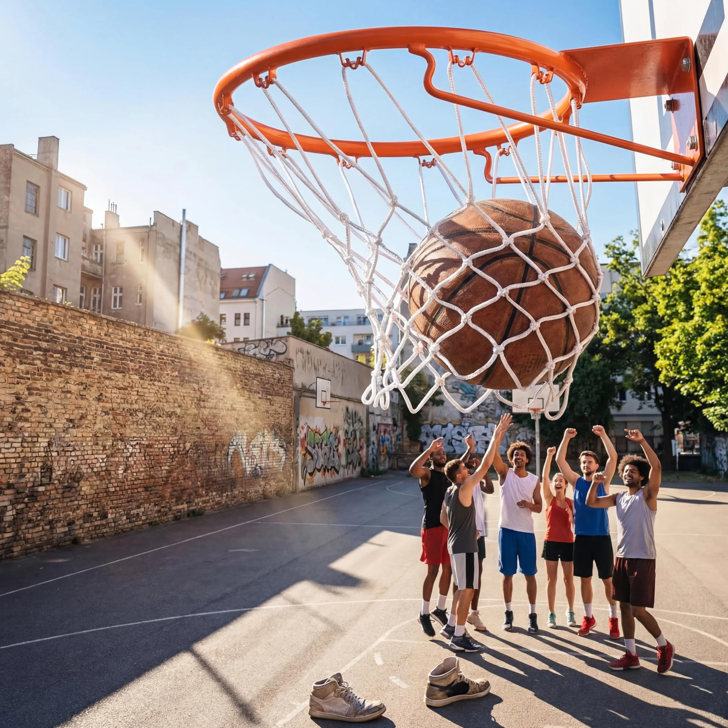 Red de baloncesto de repuesto para todo clima, 12 bucles, estándar interior exterior