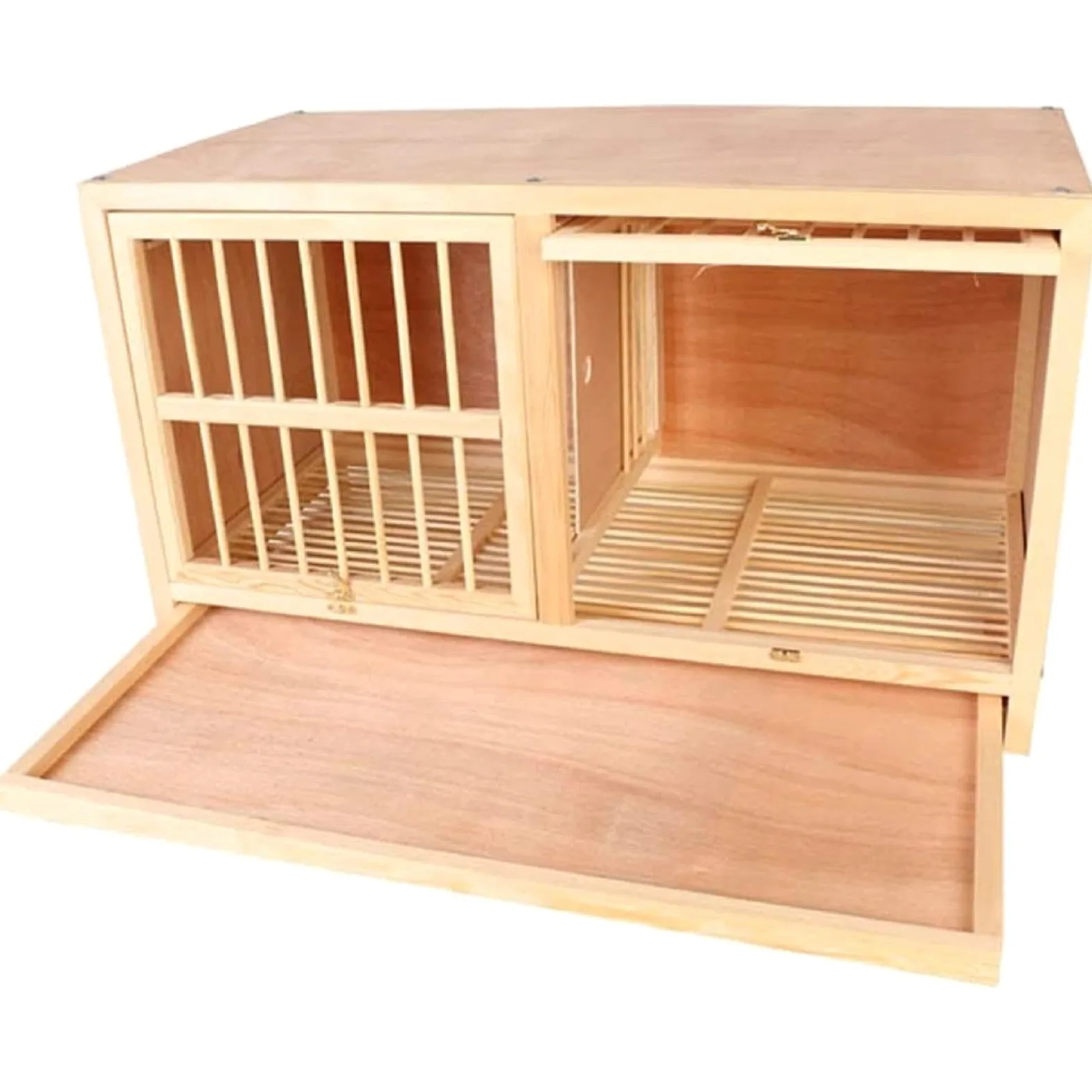 Jaula de pájaros de madera maciza para palomas con perno giratorio para puerta, ideal para emparejamiento y suministros de carreras