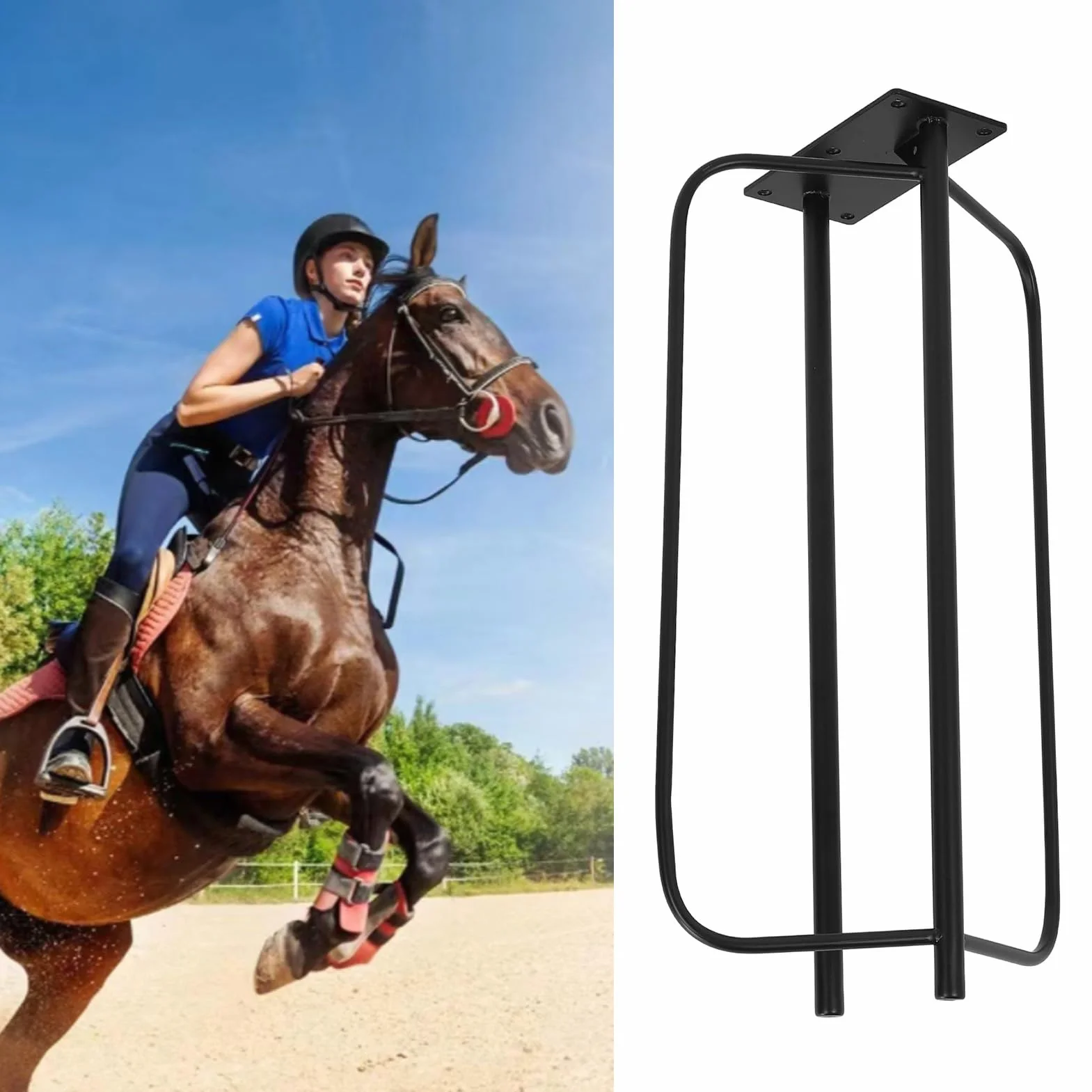 Estante de Almohadilla de Silla de Montar, Estante de Manta de Silla de Metal, Soporte de Manta de Caballo fácil de Instalar, Soporte de Montura de Pared