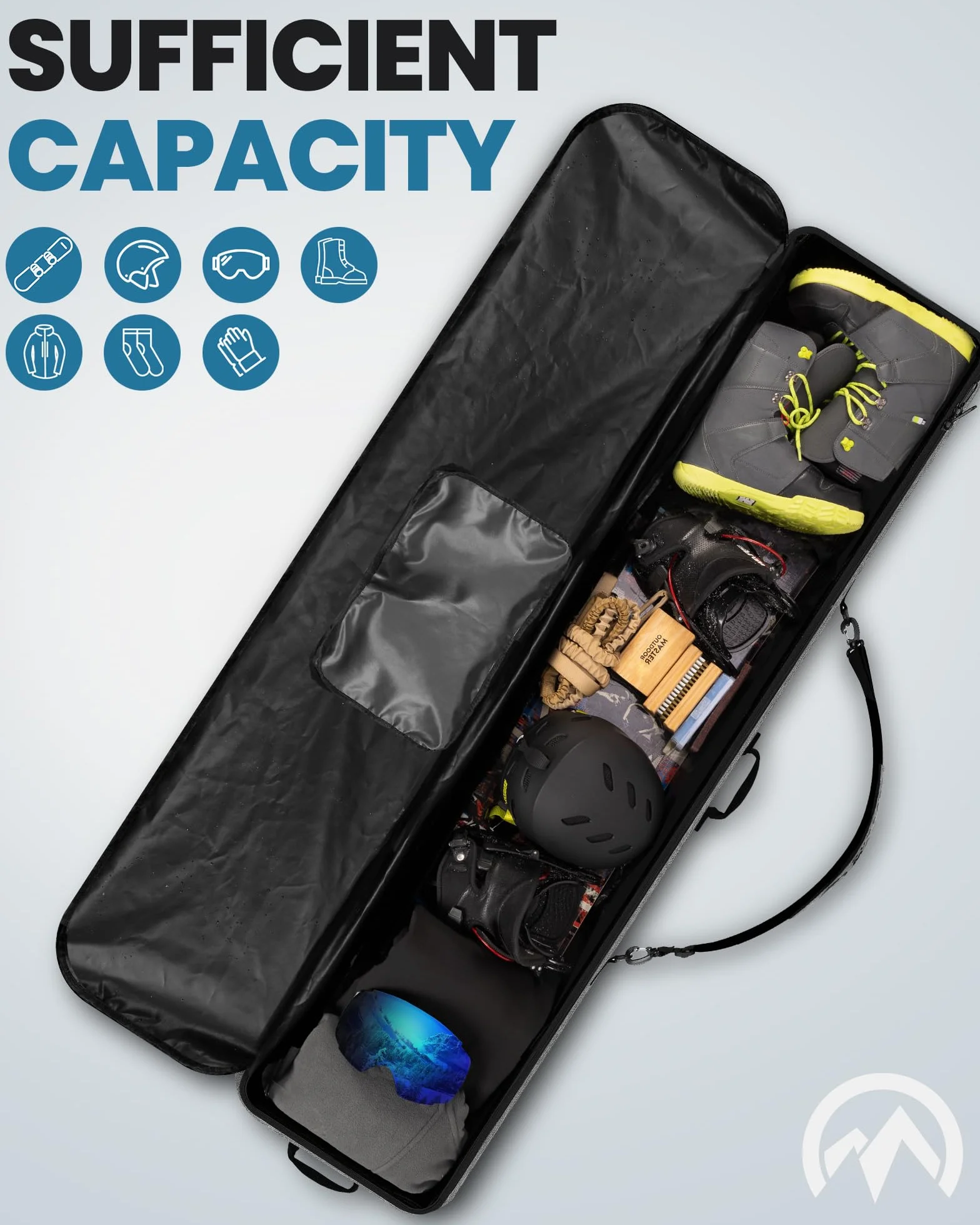 OutdoorMaster Bolsa de Snowboard 900D Resistente al Agua Plegable