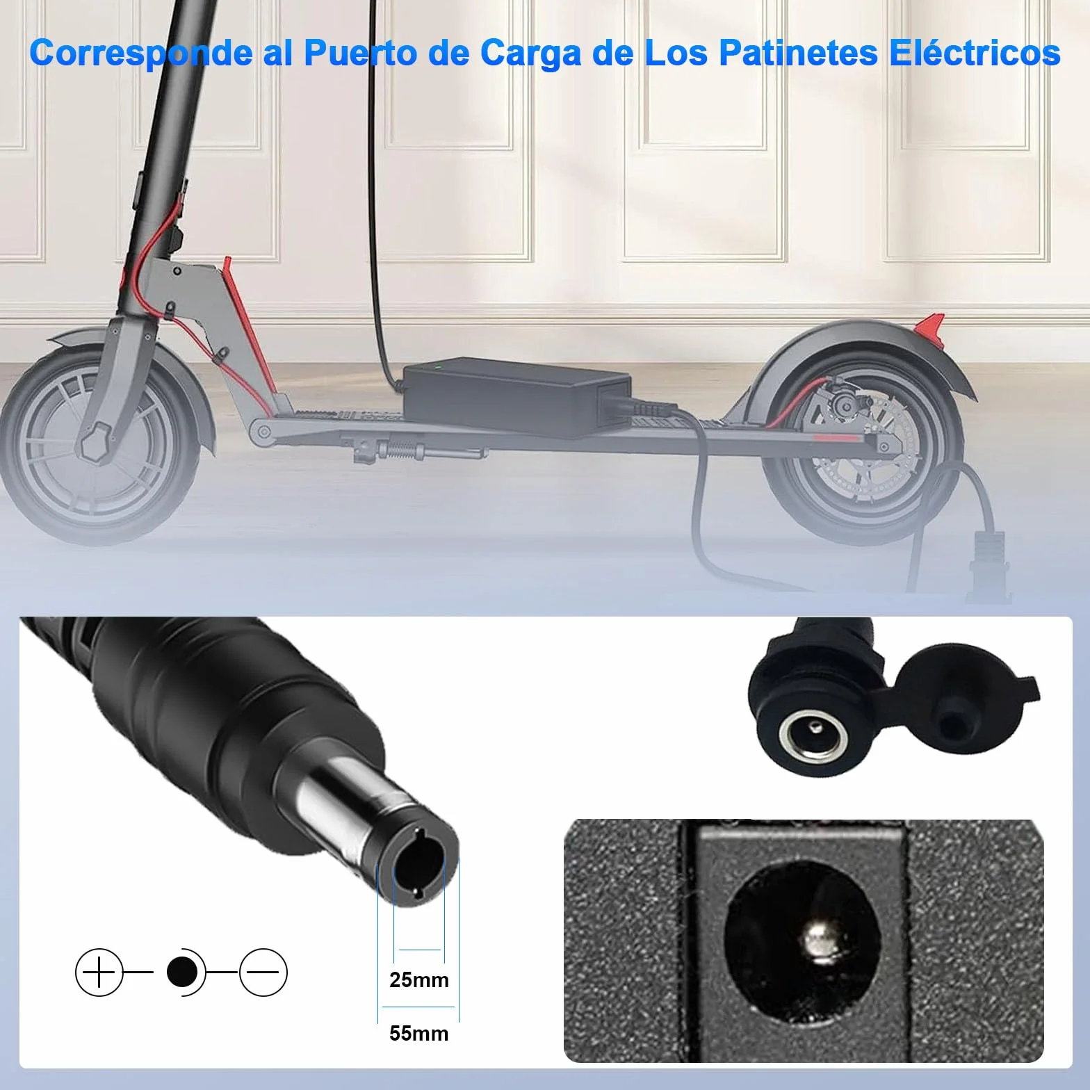 42V 2A Cargador de Batería para Patinete Eléctrico Compatible con HIMO Z20, Kugoo S1 S2 S3, M2 Pro, Etwow, GOTRAX GXL V2