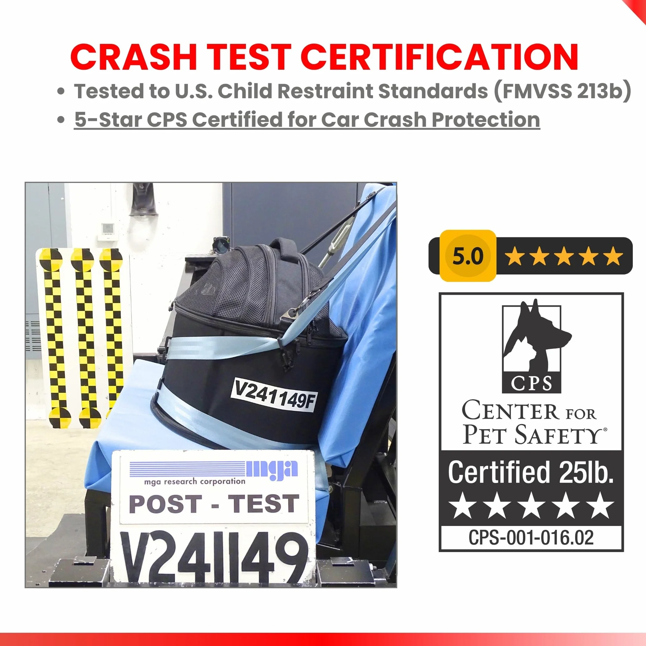 Asiento de coche portátil 3 en 1 para perros pequeños, cama para gatos y transportador de mascotas, certificado CPS para protección contra choques y viajes seguros (negro)