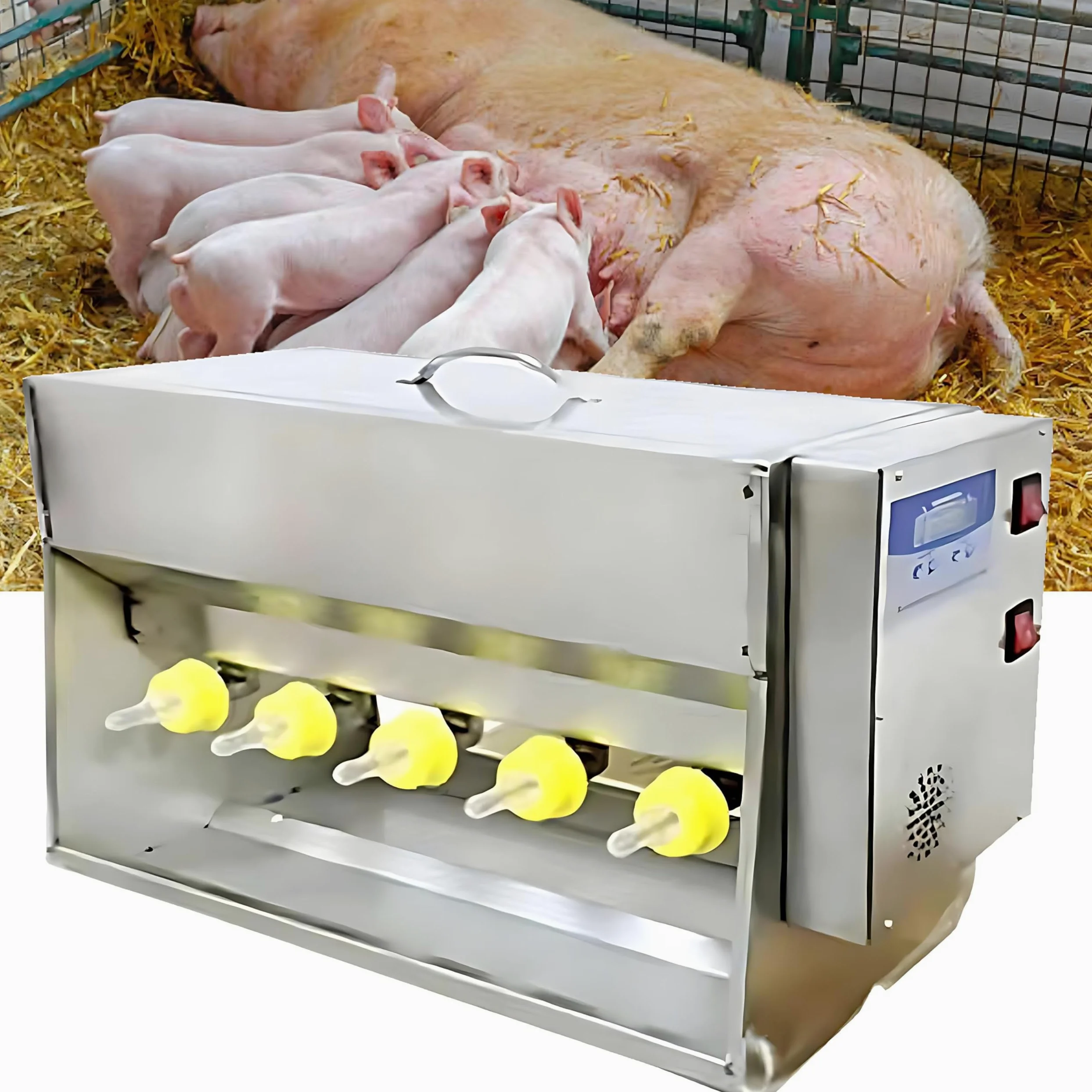 Biberón automático de alimentación para lechones con simulación de sonido y temperatura constante para corderos y ganado pequeño